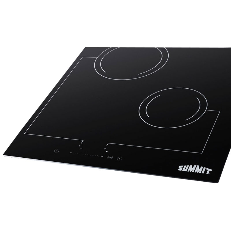 Summit 18 in. 2-Burner Electric Cooktop - Black, , hires