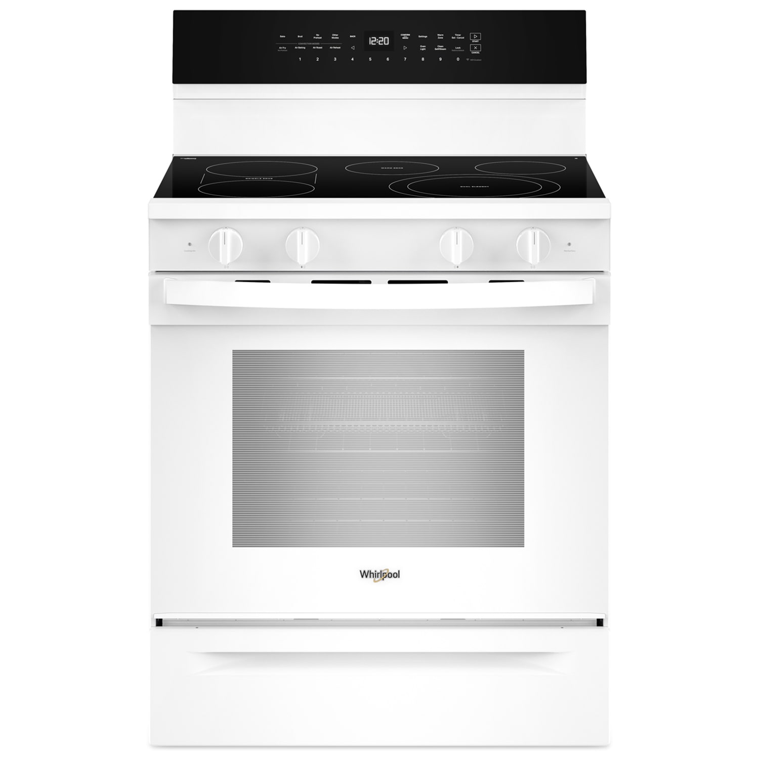 Whirlpool 30 in. 5.3 cu. ft. Smart Air Fry True European Convection Electric Range with Radiant Burners - White, White, hires