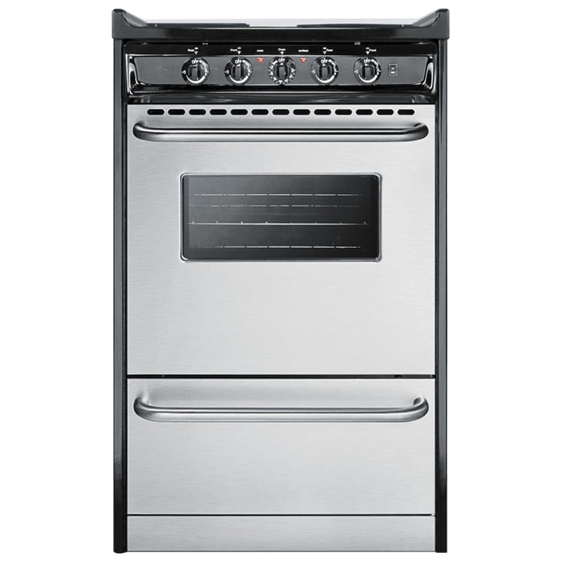 Summit 20 in. 2.4 cu. ft. Slide-In Electric Range with Coil Burners - Stainless Steel, , hires