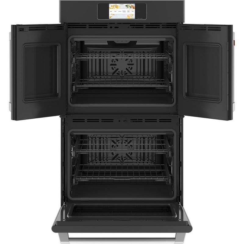 Cafe Professional Series 30 in. 10 cu. ft. Smart Top Control Electric Double Wall Oven with True European Convection - Matte Black, Matte Black, hires
