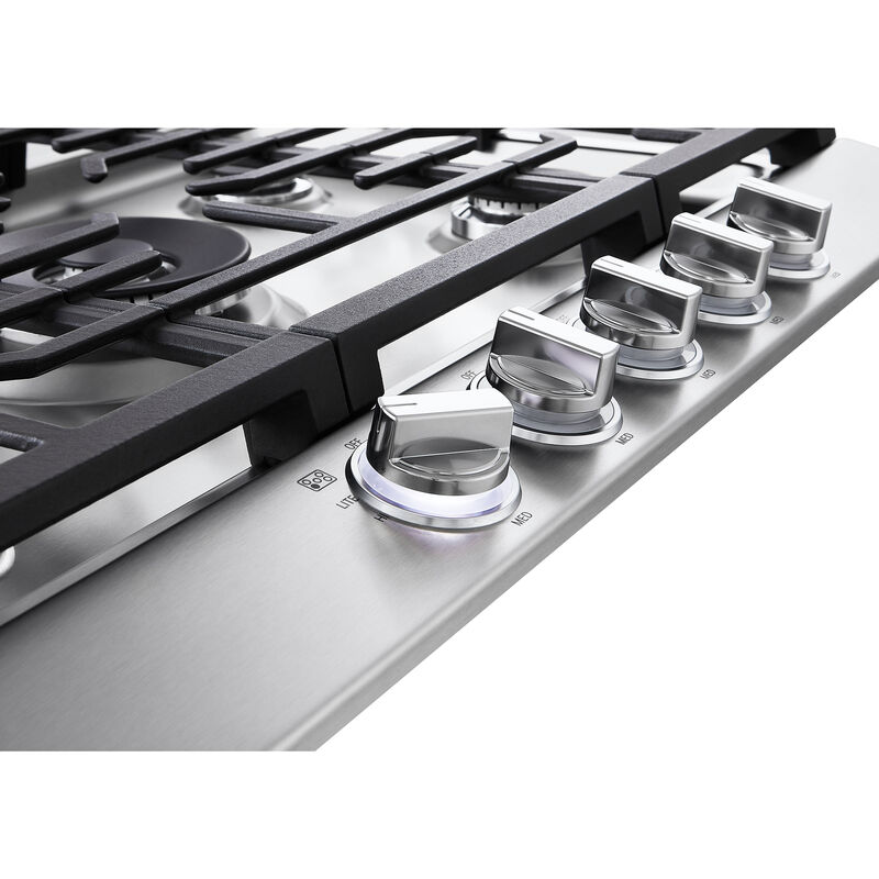 LG 30 in. 5-Burner Smart Natural Gas Cooktop with Griddle, Simmer Burner & Power Burner - Stainless Steel, , hires