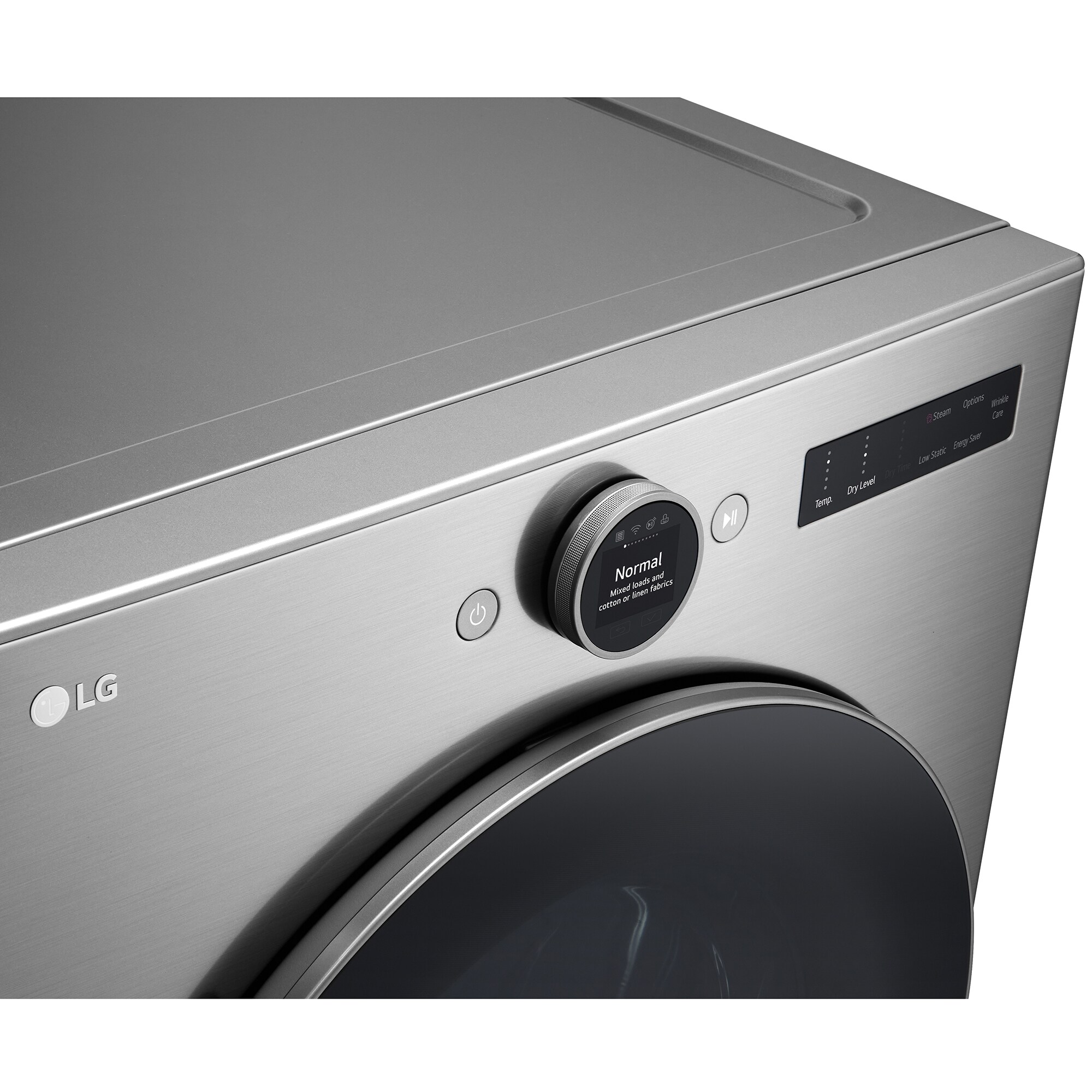 LG 27 in. 7.4 cu. ft. Smart Stackable Electric Dryer with AI Sensor Dry, Turbo Steam, Sanitize & Steam Cycle - Graphite Steel, Graphite Steel, hires