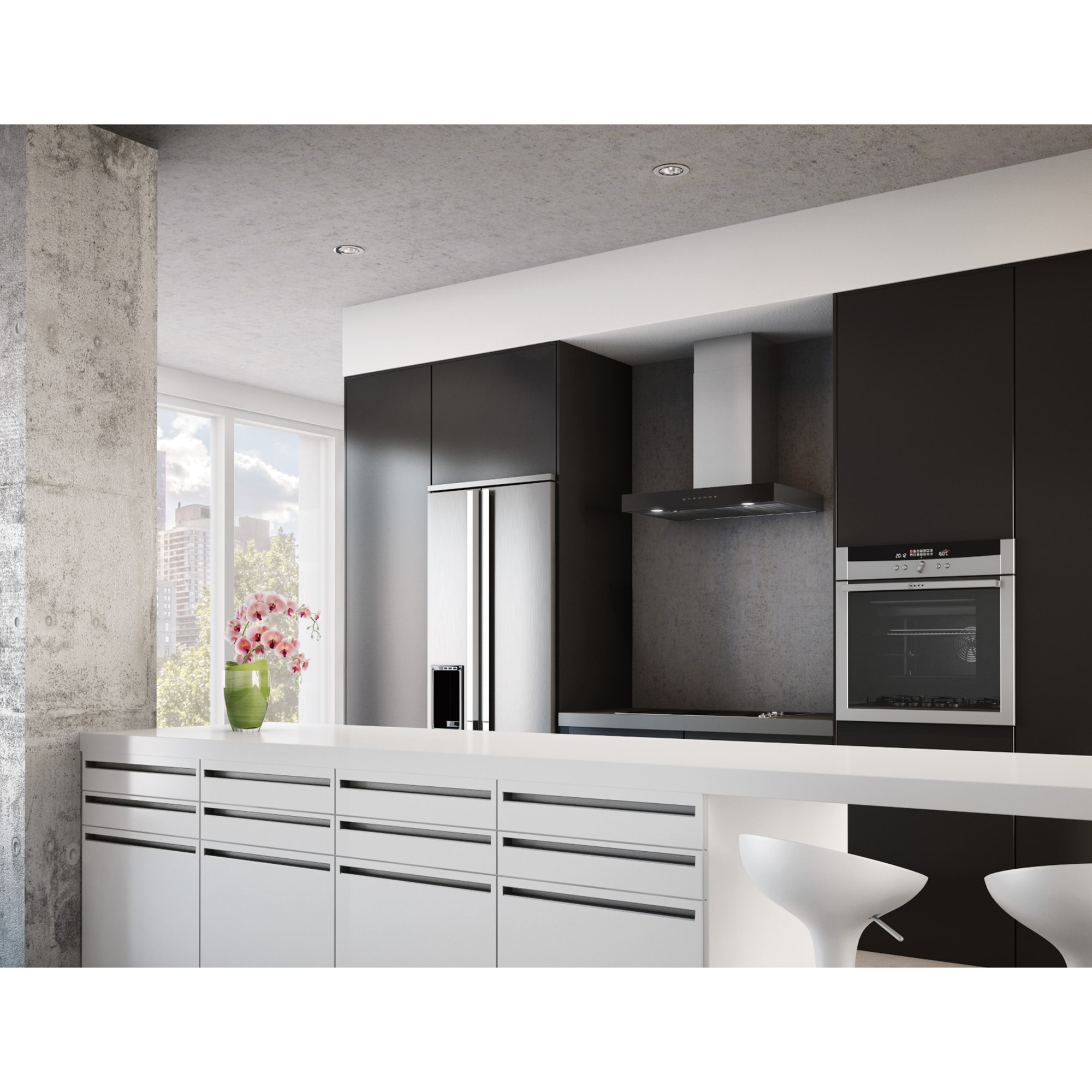 Best WCB3 Series 36 in. Ducted Chimney Style Range Hood with 650 CFM, 4 Fan Speeds & 2 LED Lights - Stainless Steel, , hires