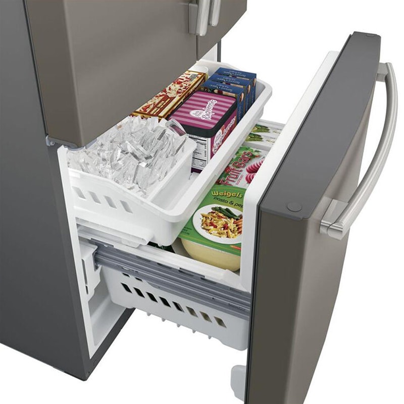 GE 33 in. 24.7 cu. ft. French Door Refrigerator with Internal Water Dispenser - Fingerprint Resistant Slate, Slate, hires