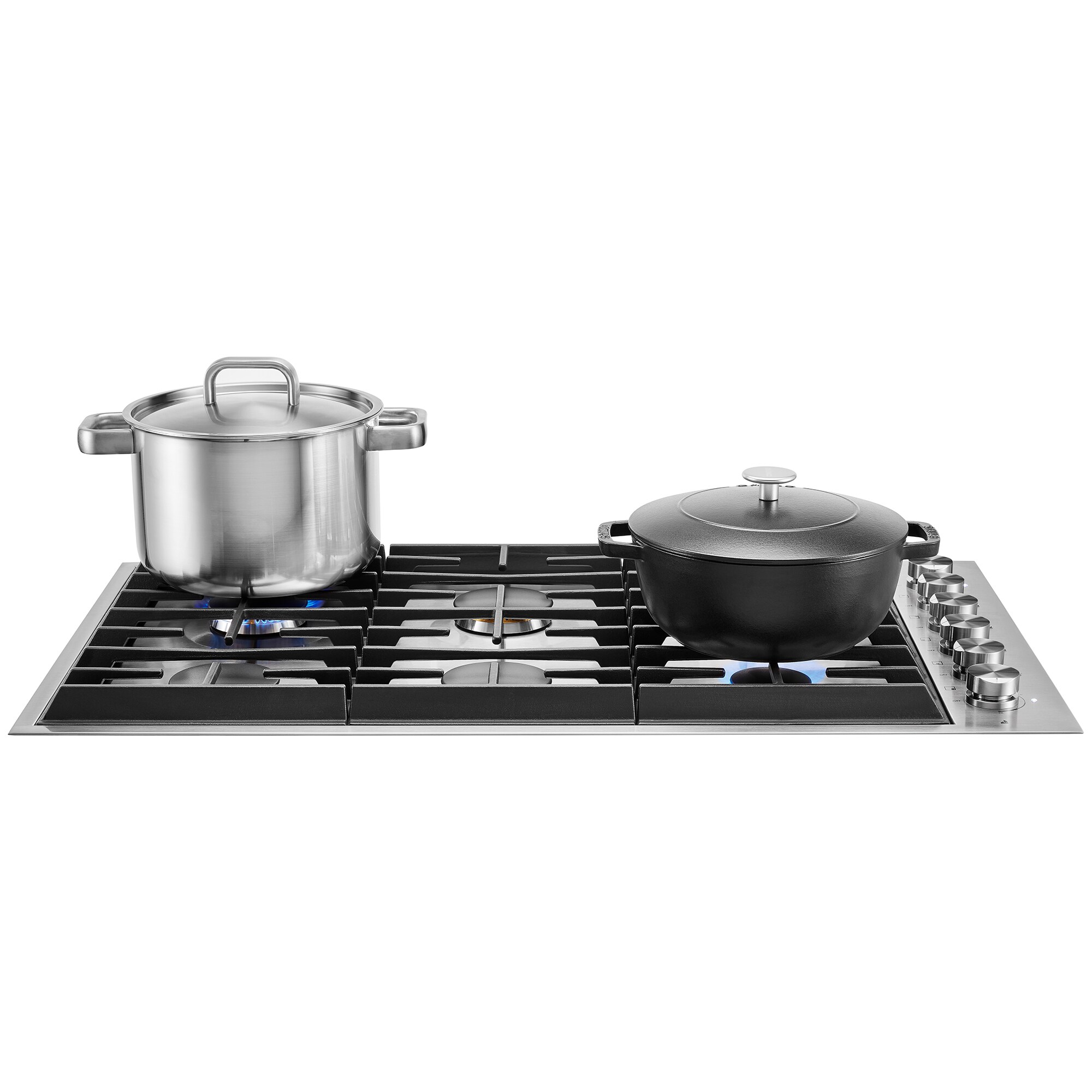 JennAir Euro-Style 36 in. 6-Burner Natural Gas Cooktop with Simmer Burner & Power Burner - Stainless Steel, , hires