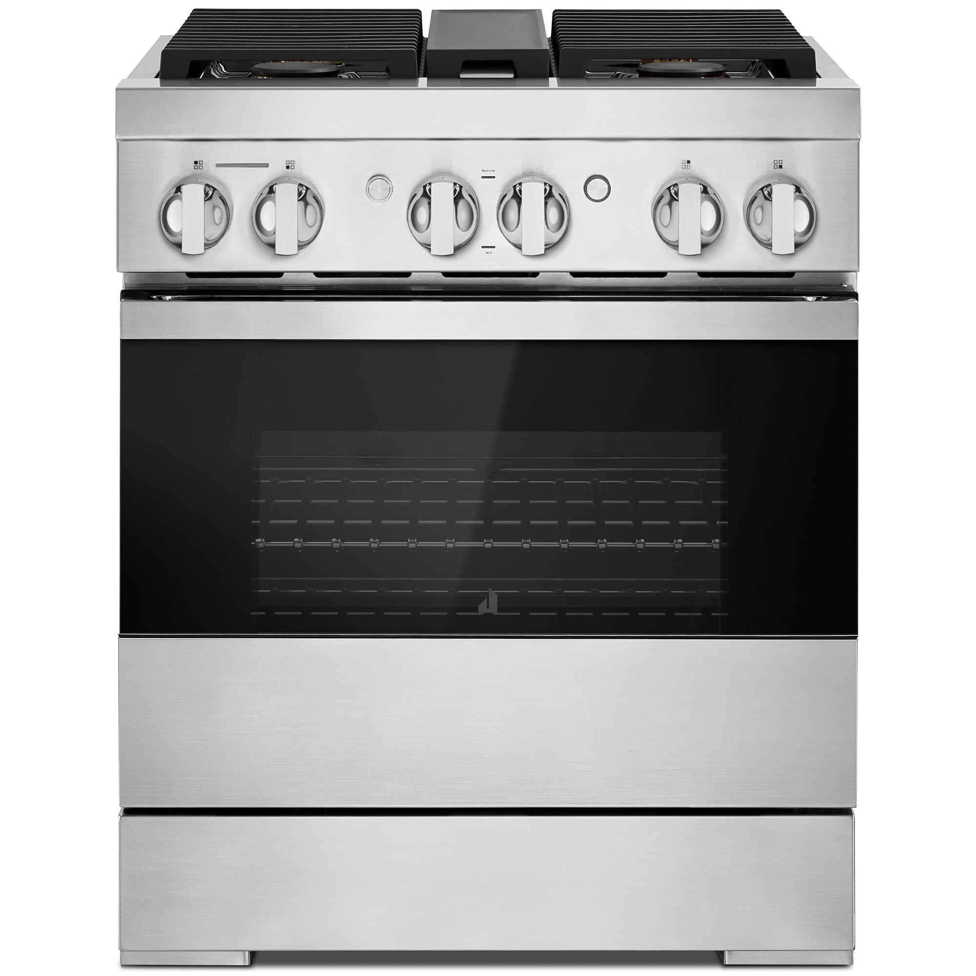 JennAir Noir Series 30 in. 4.1 cu. ft. Smart True European Convection Gas Range with 4 Sealed Burners - Stainless Steel, , hires