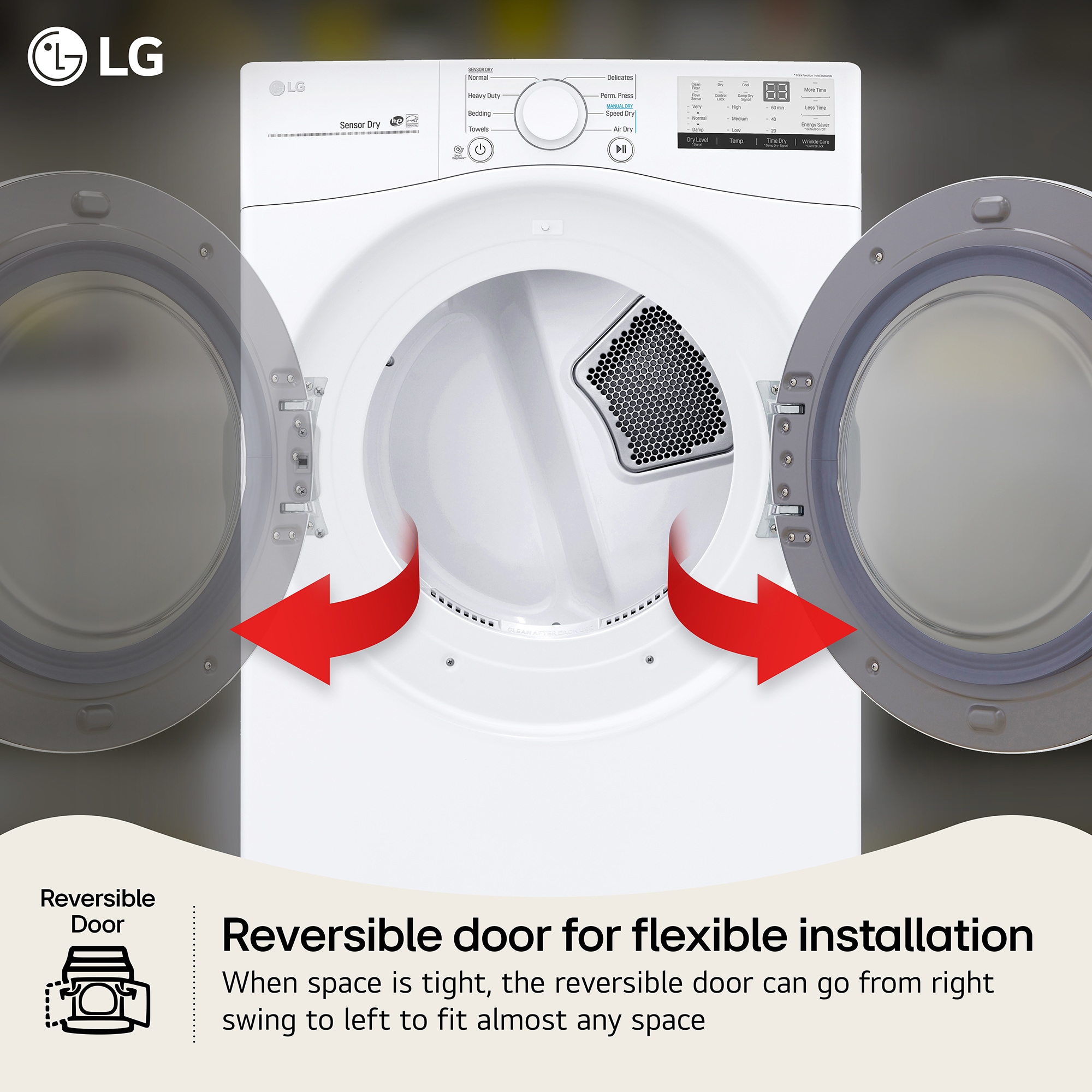 LG 27 in. 7.4 cu. ft. Stackable Gas Dryer with Sensor Dry White P.C. Richard & Son