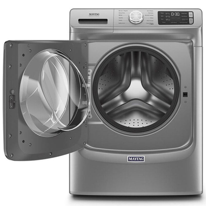 Maytag 27 in. 4.8. cu. ft. Stackable Front Load Washer with Extra Power and 16-Hr Fresh Hold Option - Metallic Slate, Metallic Slate, hires