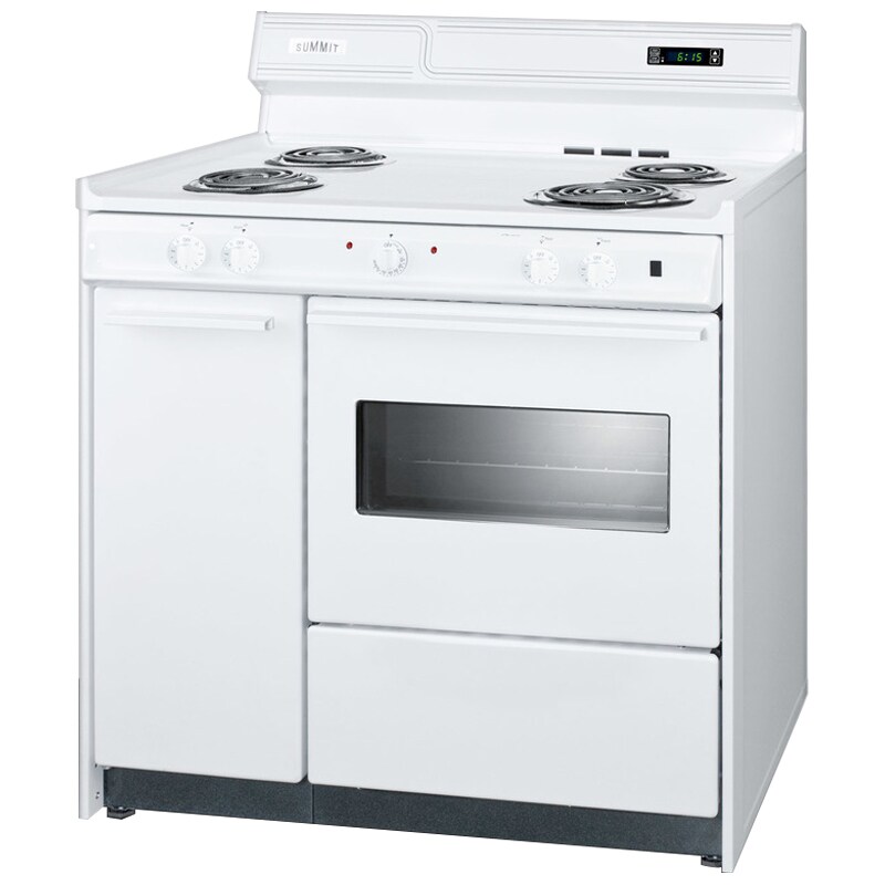 Summit 36 in. 2.9 cu. ft. Electric Range with Coil Burners - White, , hires