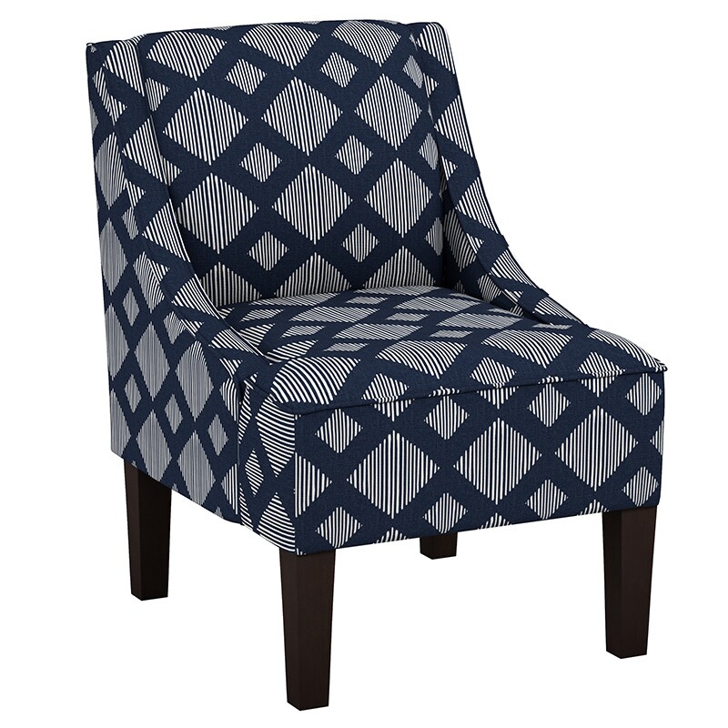 Skyline Furniture Swoop Arm Chair in Cotton Fabric Indigo P.C