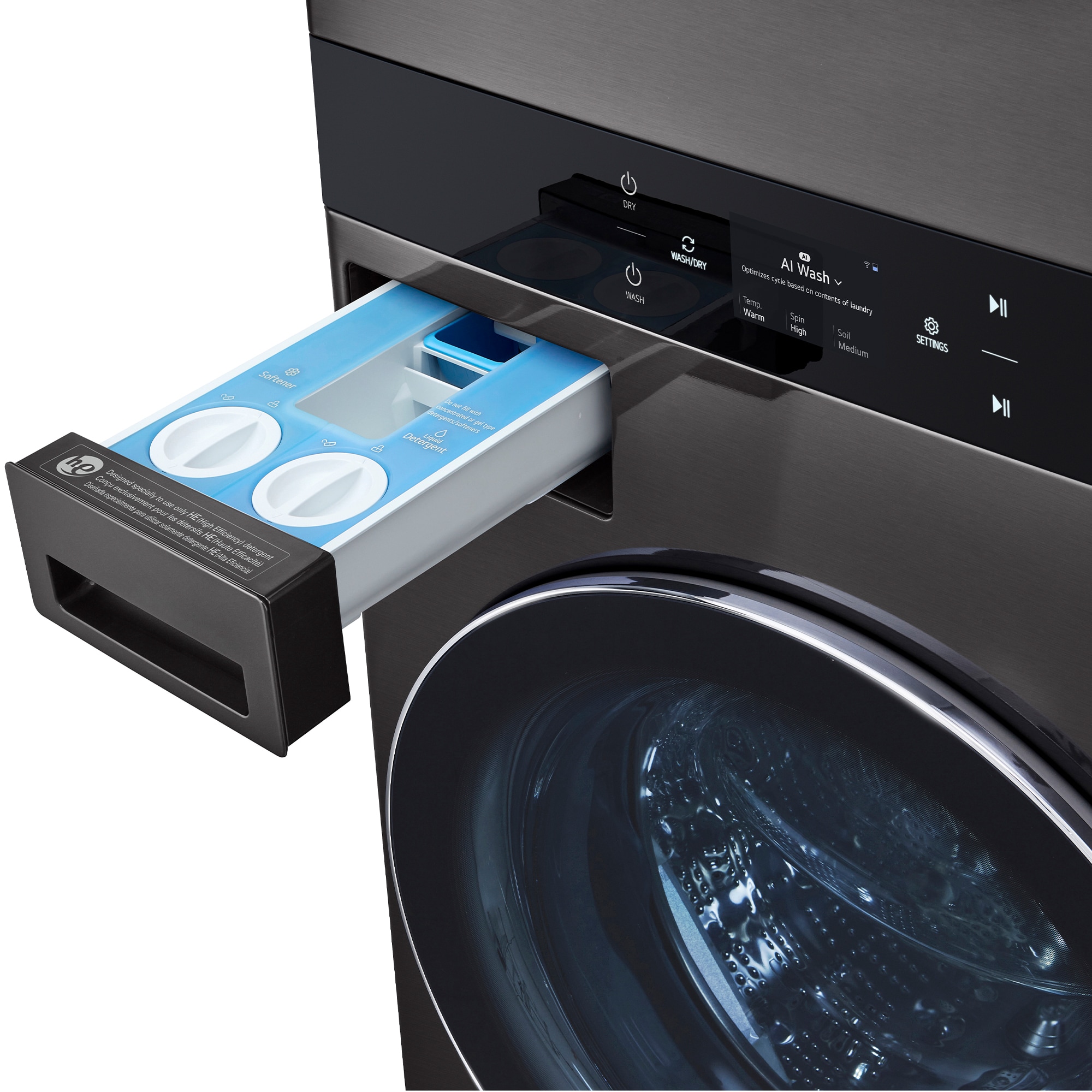 LG 27 in. 5.0 cu. ft. Smart Gas Front Load WashTower with AI Sensor Dry