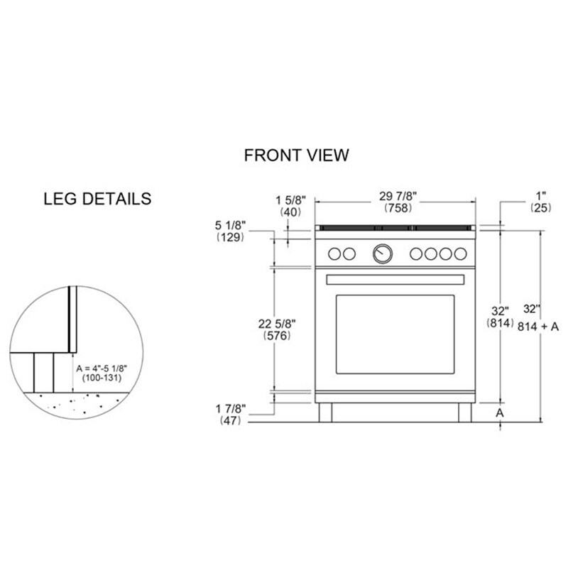 Bertazzoni Professional Series 30 in. 4.7 cu. ft. Dual Convection Dual Fuel Range with 5 Sealed Burners - Stainless Steel, , hires