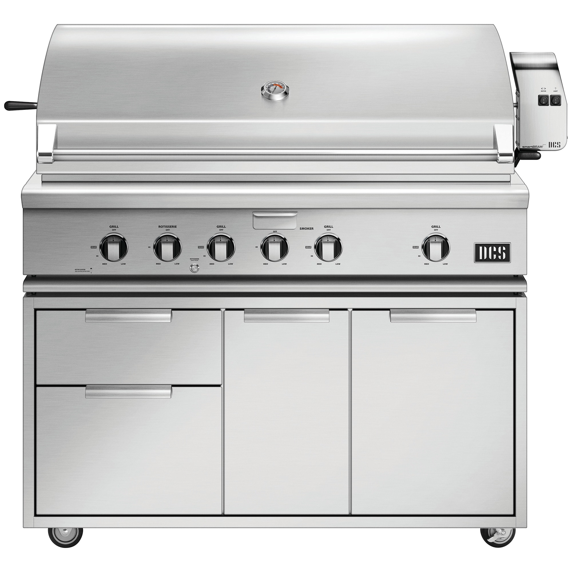 DCS Series 7 48 in. 4-Burner Built-In Liquid Propane Gas Grill with Rotisserie & Smoke Box - Stainless Steel, , hires