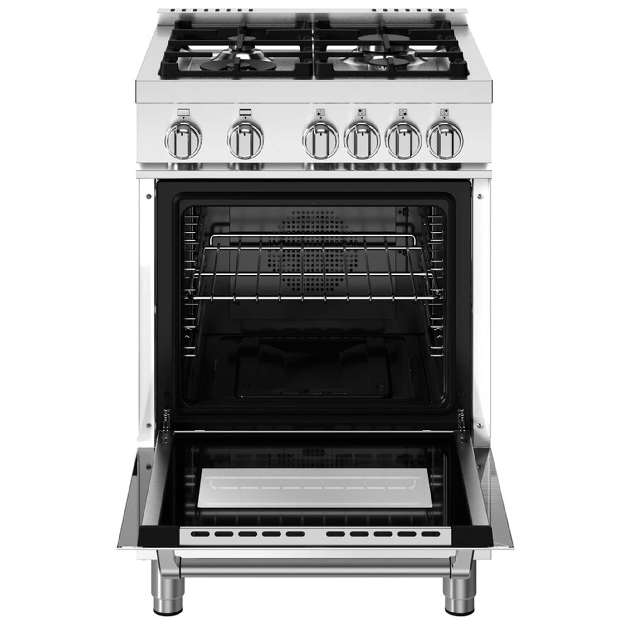 Bertazzoni Master Series 24 in. 2.5 cu. ft. Standard Convection Gas Range with 4 Sealed Burners - Matte White, , hires
