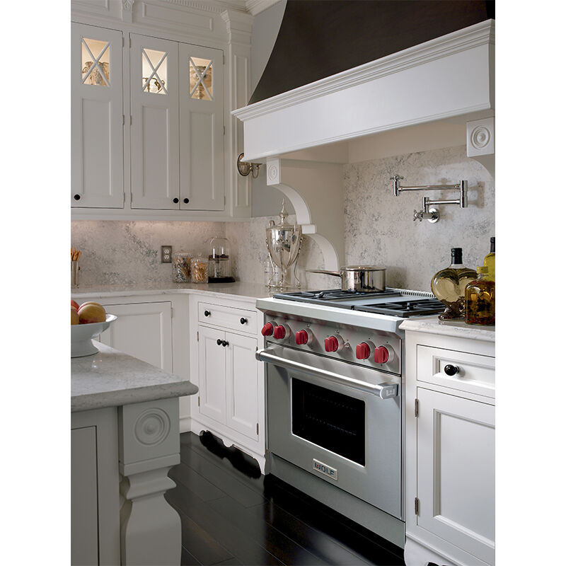 Wolf 36 in. 5.5 cu. ft. Standard Convection Gas Range with 4 Sealed Burners & Griddle - Stainless Steel, , hires