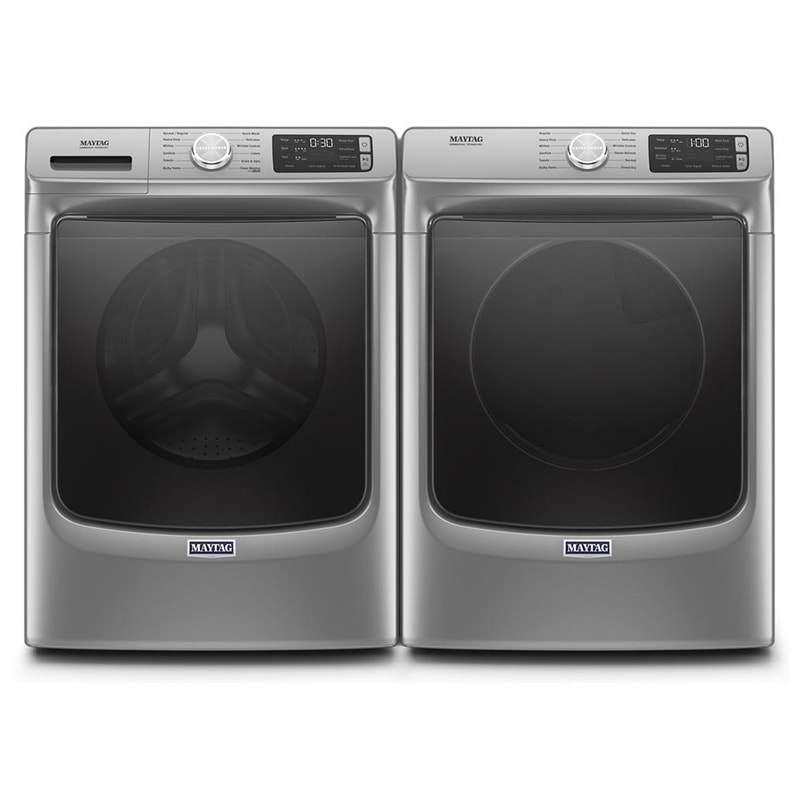 Maytag 27 in. 7.3 cu. ft. Stackable Electric Dryer with Extra Power, Sanitize, Steam & Quick Dry Cycle - Metallic Slate, Metallic Slate, hires
