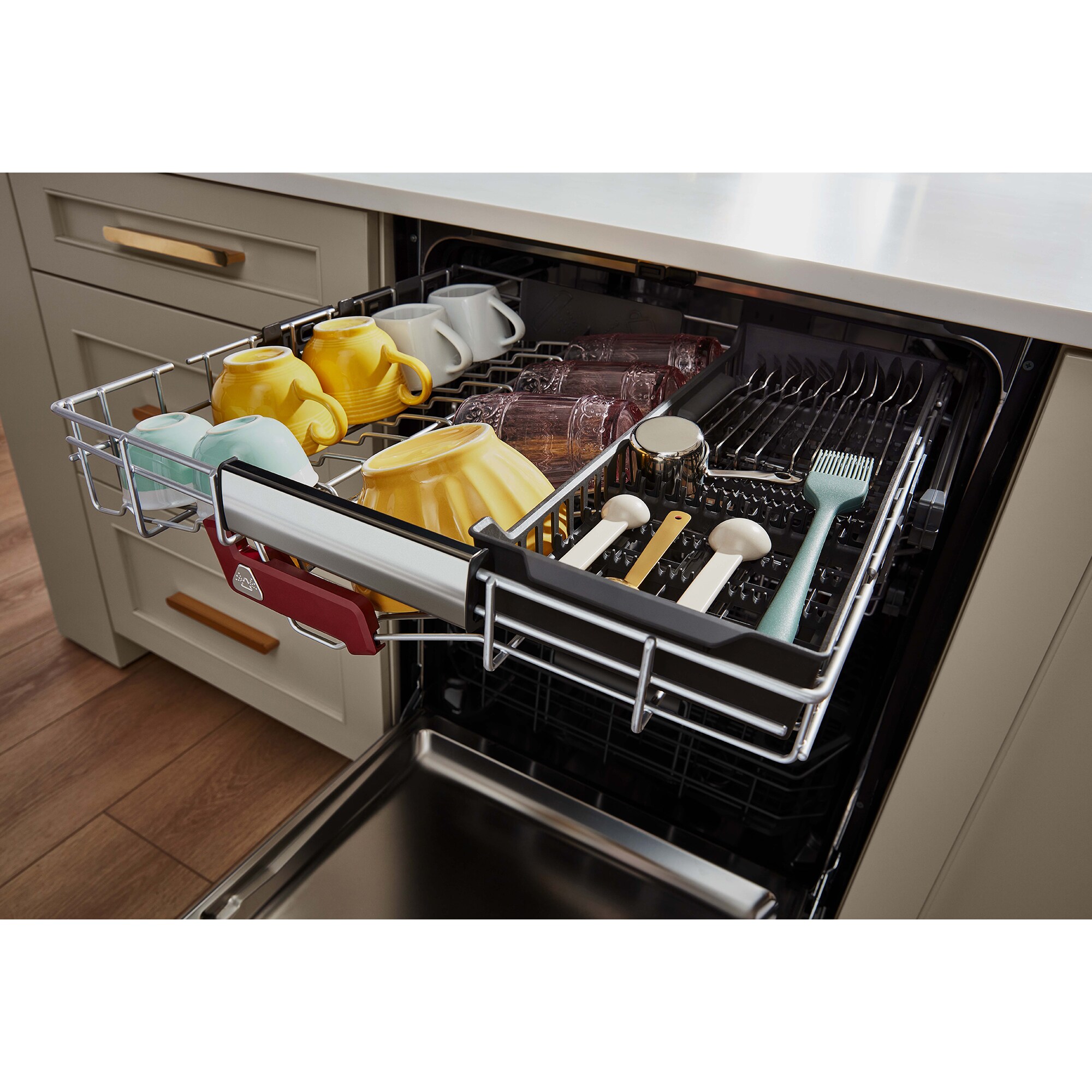 KitchenAid 24 in. Top Control Flush-Mount Dishwasher with 39 dBa Sound Level & 3rd-Rack - Stainless Steel with PrintShield Finish, Stainless Steel with PrintShield Finish, hires