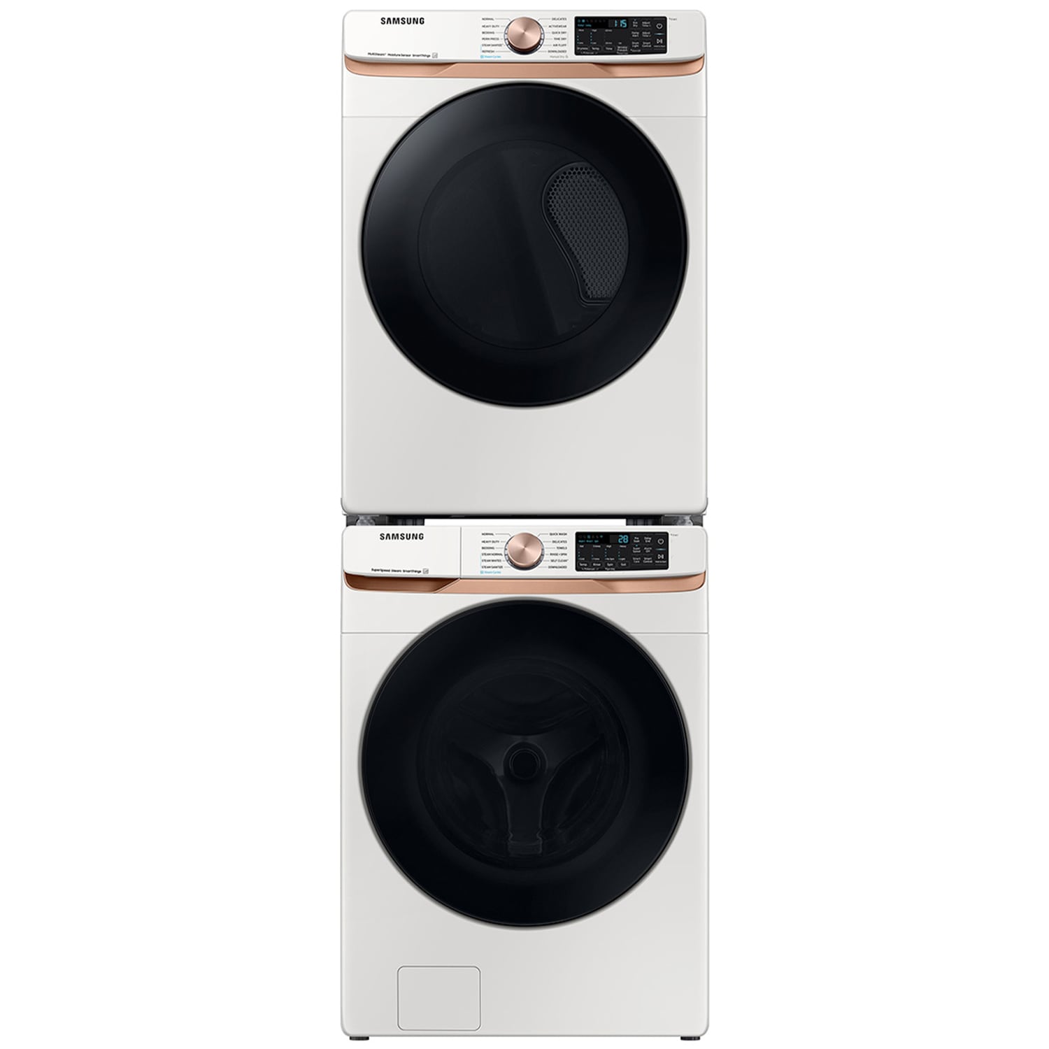 Samsung 27 in. 5.0 cu. ft. Smart Front Loading Washer with 23 Wash Programs, 9 Wash Options & Sanitize Cycle - Ivory, Ivory, hires