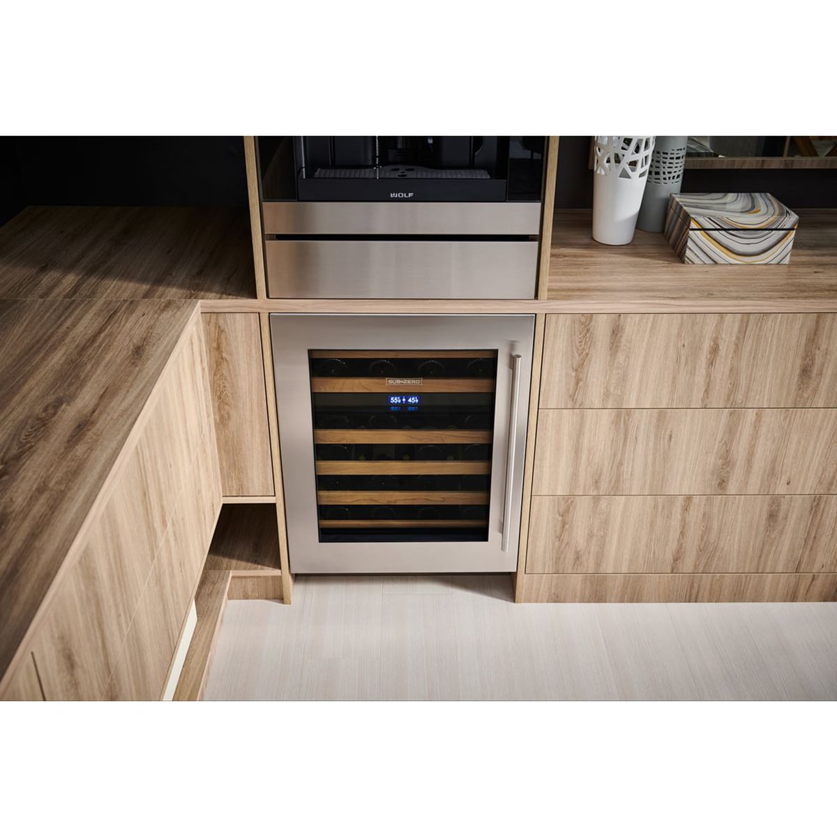 Sub-Zero Designer Series Undercounter 24 in. Left Hinge Stainless Steel Glass Door Panel with Tubular Handle, , hires