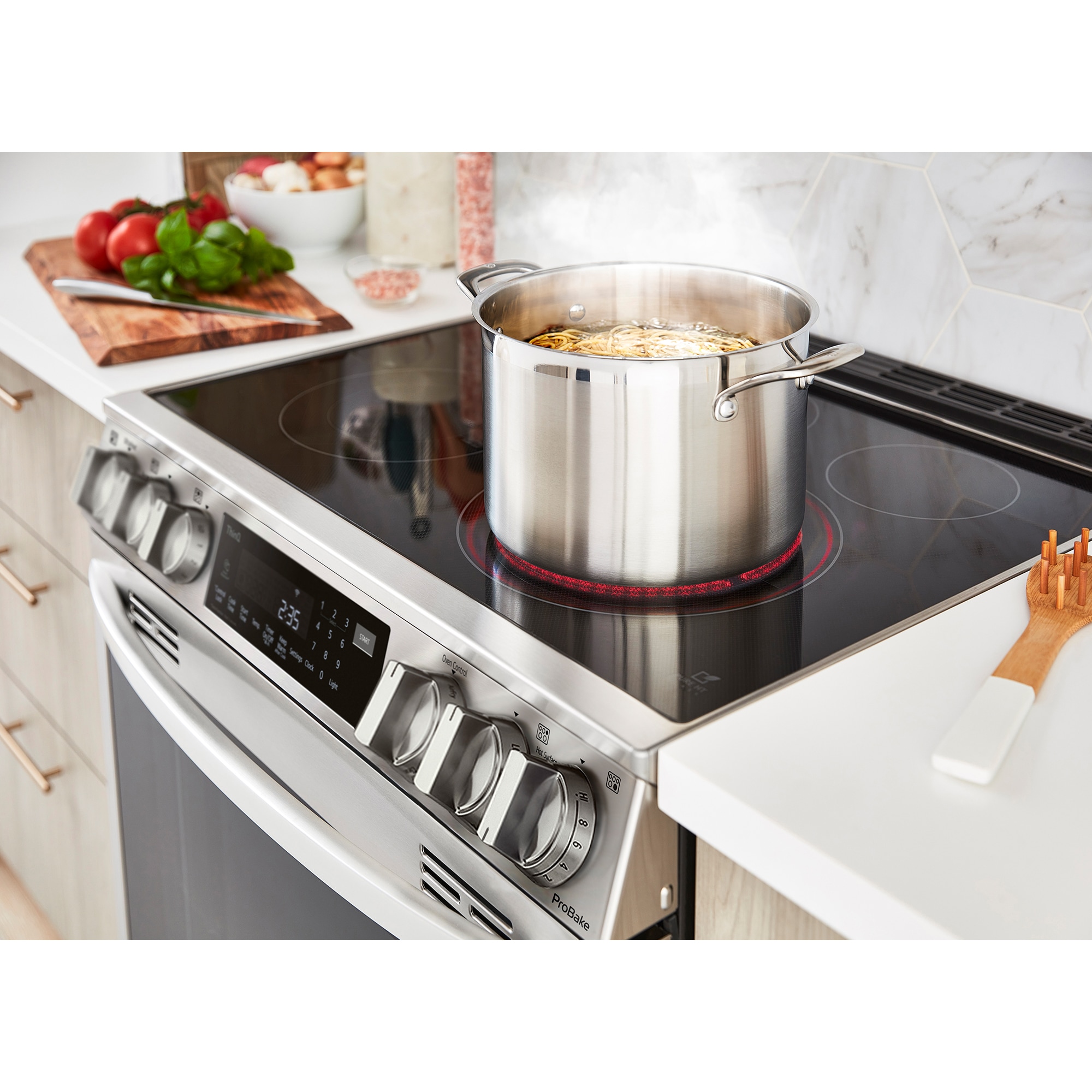 LG InstaView 30 in. 6.3 cu. ft. Smart Air Fry True European Convection Slide-In Electric Range with Radiant Burners - PrintProof Stainless Steel, PrintProof Stainless Steel, hires