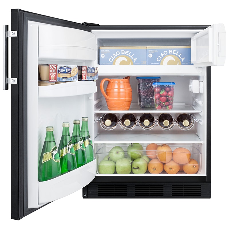 Summit 24 in. 5.1 cu. ft. Left-Hinged ADA Compliant Undercounter Refrigerator with Professional Handle - Black, , hires