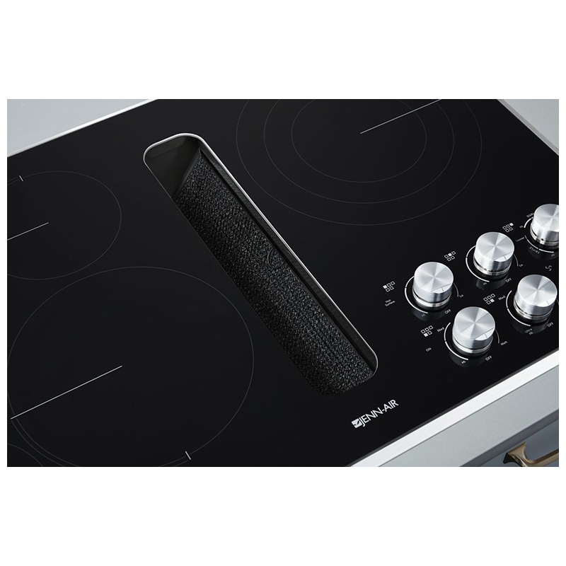 JennAir Euro-Style 36 in. 5-Burner Electric Cooktop with Downdraft & Power Burner - Stainless Steel, , hires