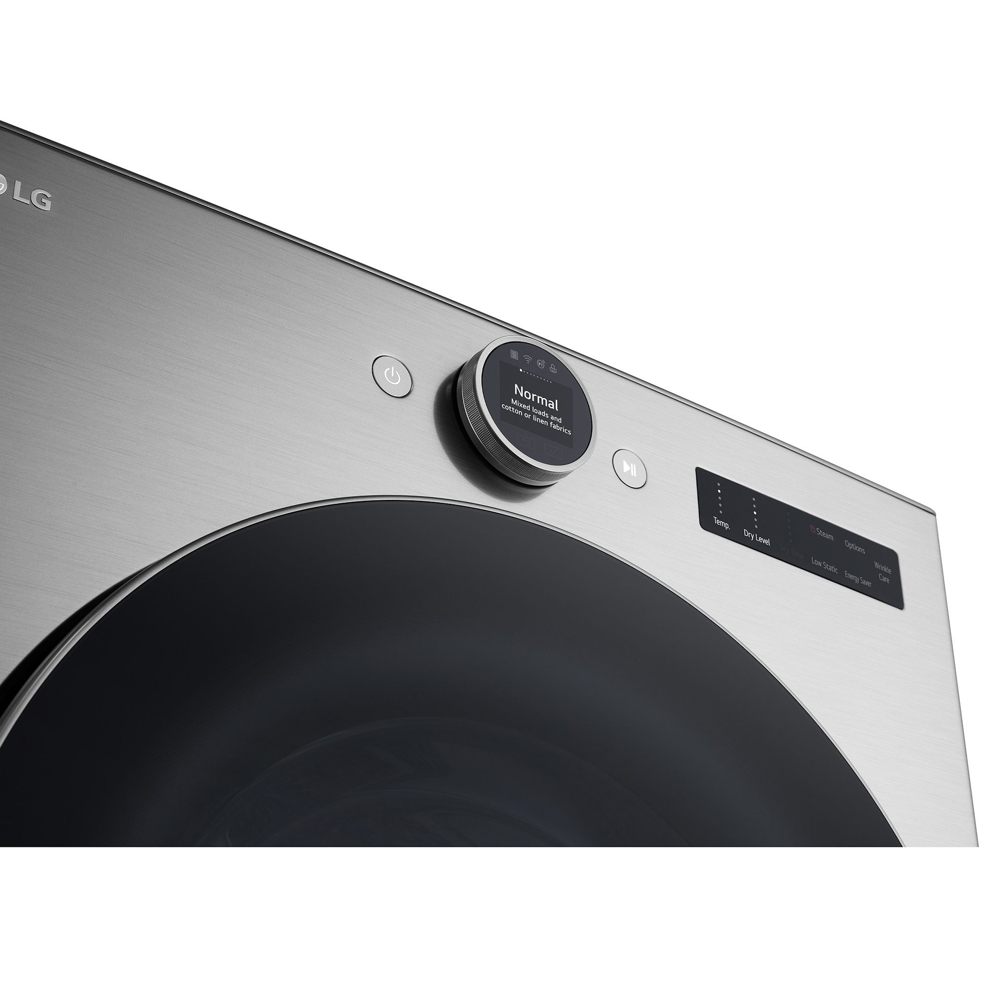 LG 27 in. 7.4 cu. ft. Smart Stackable Electric Dryer with AI Sensor Dry, Turbo Steam, Sanitize & Steam Cycle - Graphite Steel, Graphite Steel, hires