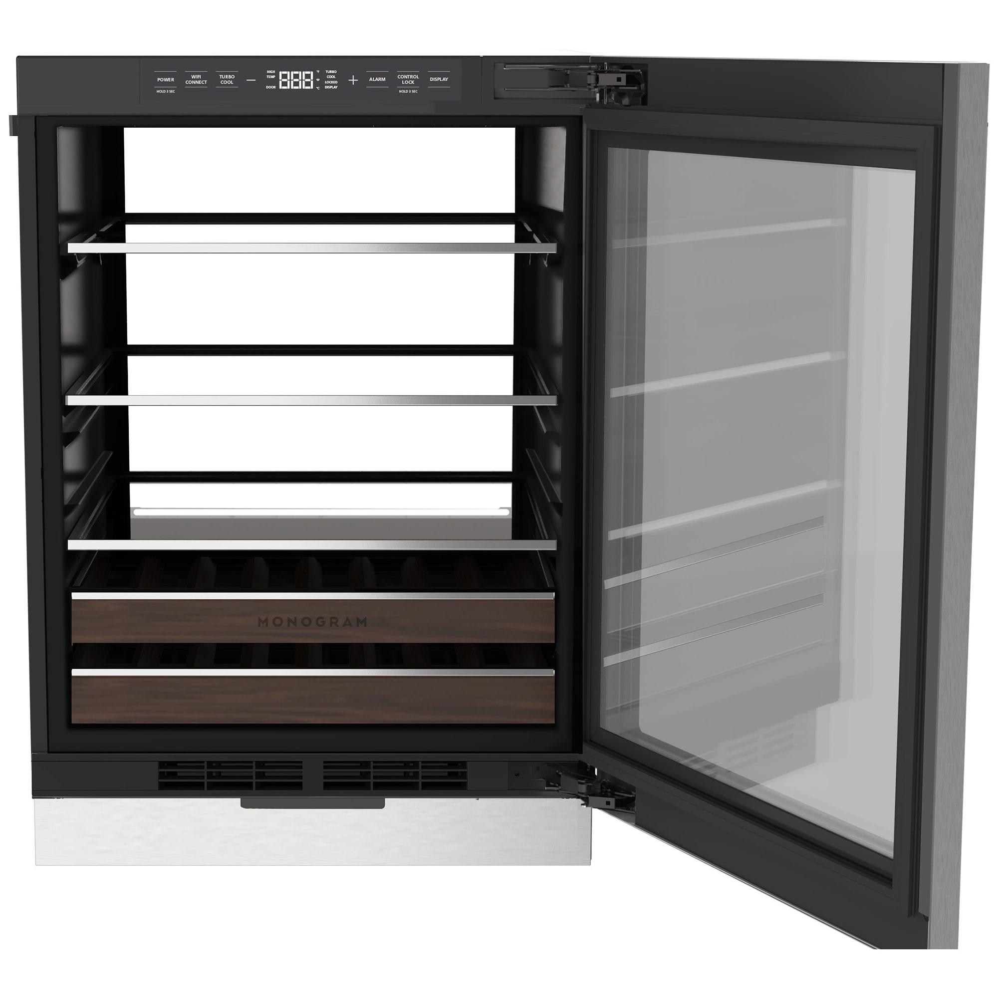 Monogram 24 in. Built-in/Freestanding 5.1 cu. ft. Compact Beverage Center with Removable Shelves & Digital Control - Custom Panel Ready, , hires