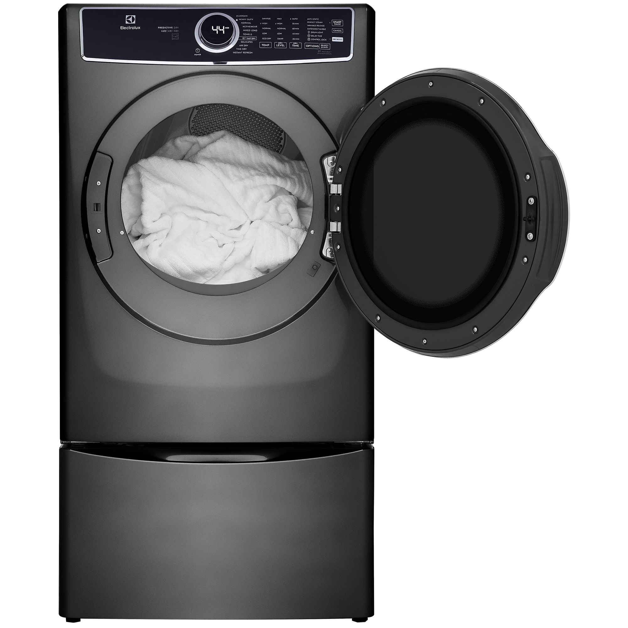 Electrolux 600 Series 27 in. 8.0 cu. ft. Stackable Gas Dryer with LuxCare Dry, Instant Refresh, Perfect Steam & Sanitize Cycle - Titanium, Titanium, hires