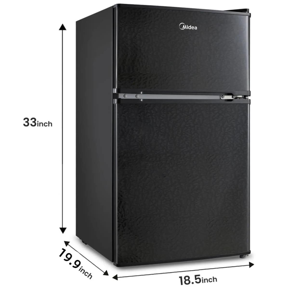 Midea 19 in. 3.1 cu. ft. Mini Fridge with Top Freezer - Black, Black, hires