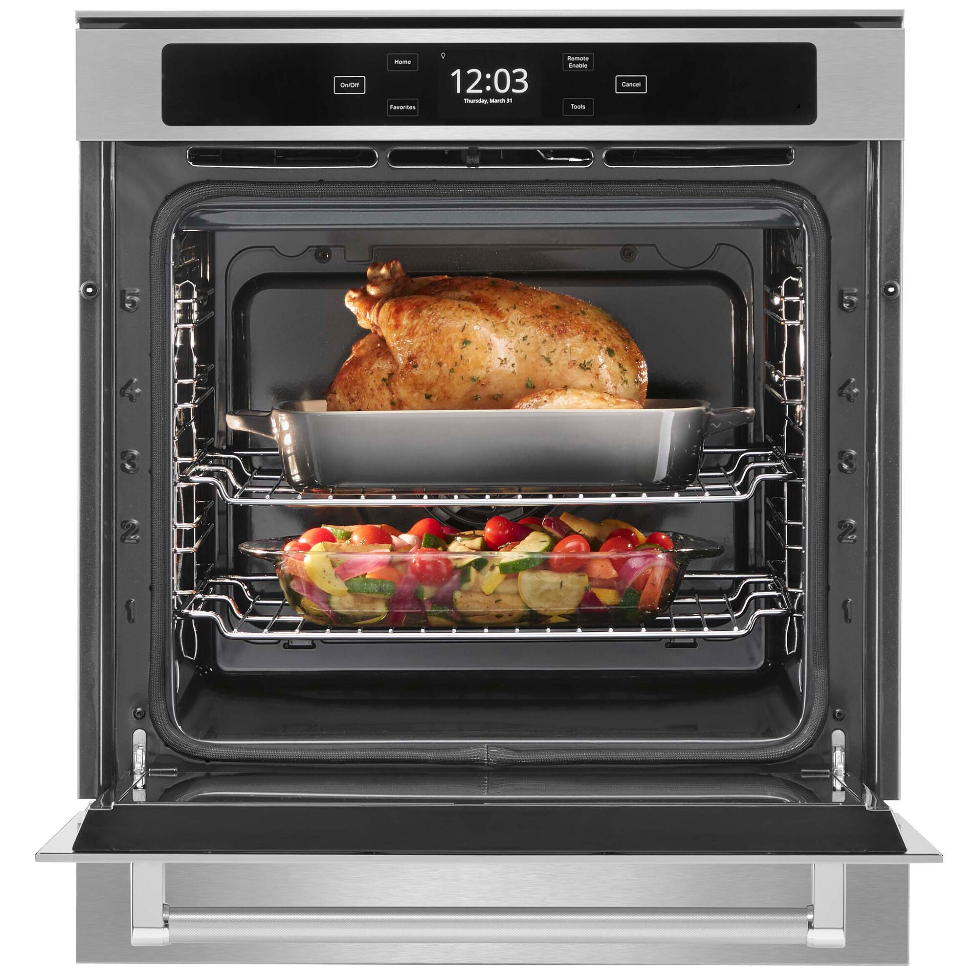 KitchenAid 24 in. 2.6 cu. ft. Smart Electric Single Wall Oven with True European Convection - Fingerprint Resistant Stainless Steel, , hires