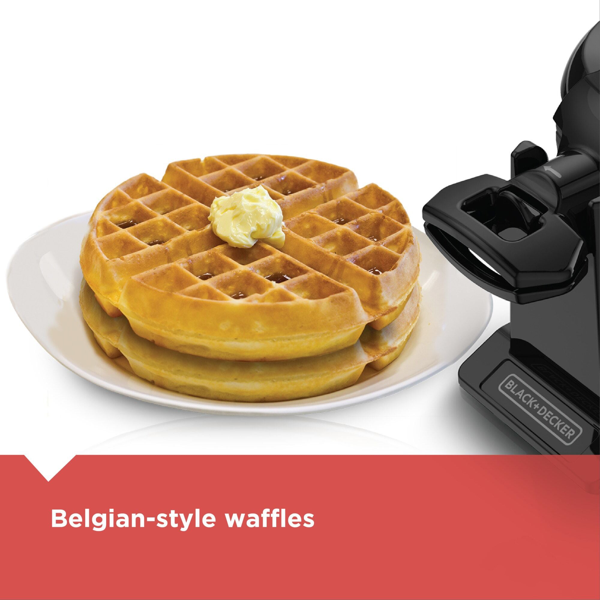 Black & Decker Double Flip Waffle Maker - Black, , hires