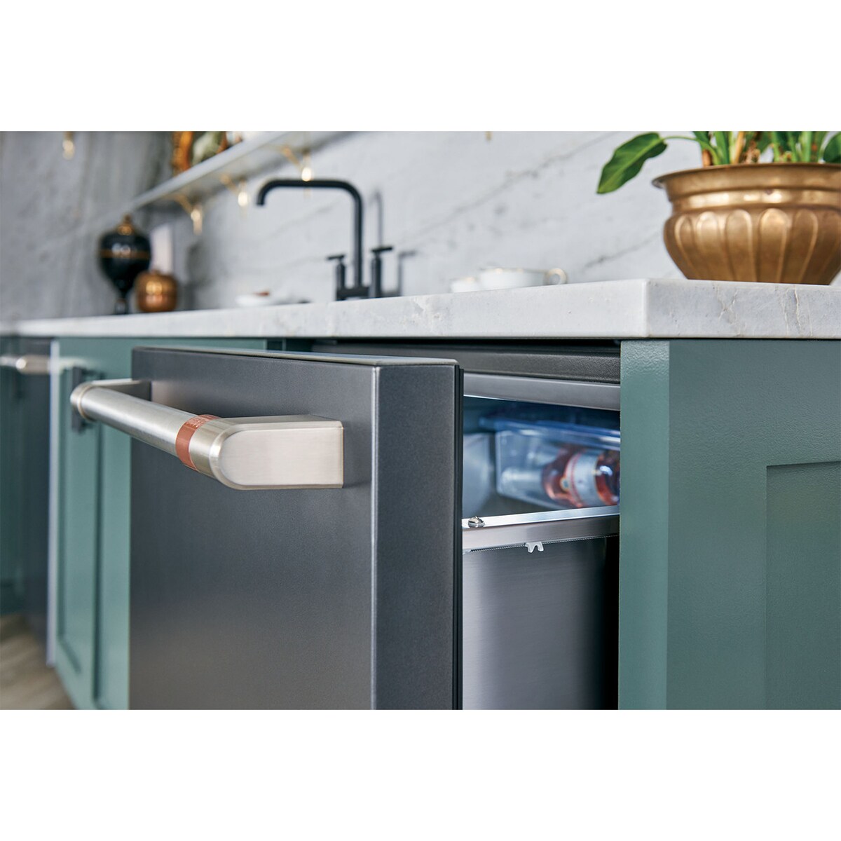 Cafe 24 in. 5.7 cu. ft. Double Refrigerator Drawers - Matte Black, Matte Black, hires