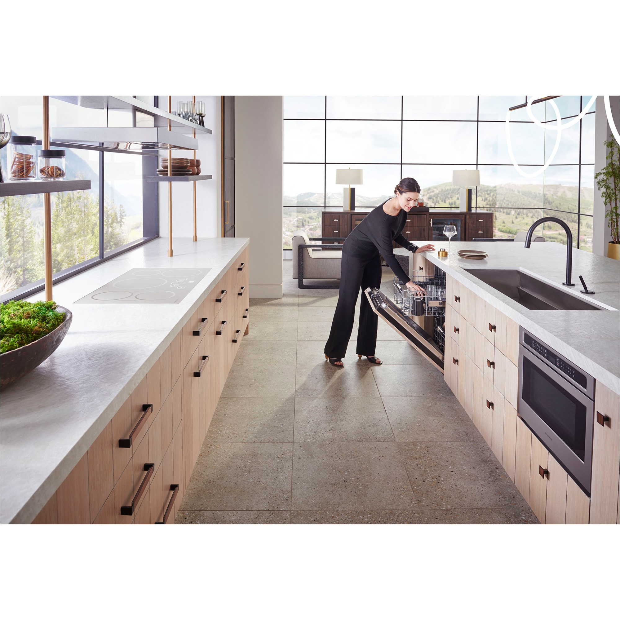 Monogram 24 in. Top Control Flush-Mount Smart Dishwasher with 39 dBa Sound Level, 3rd-Rack & Max Dry system - Custom Panel Ready, , hires