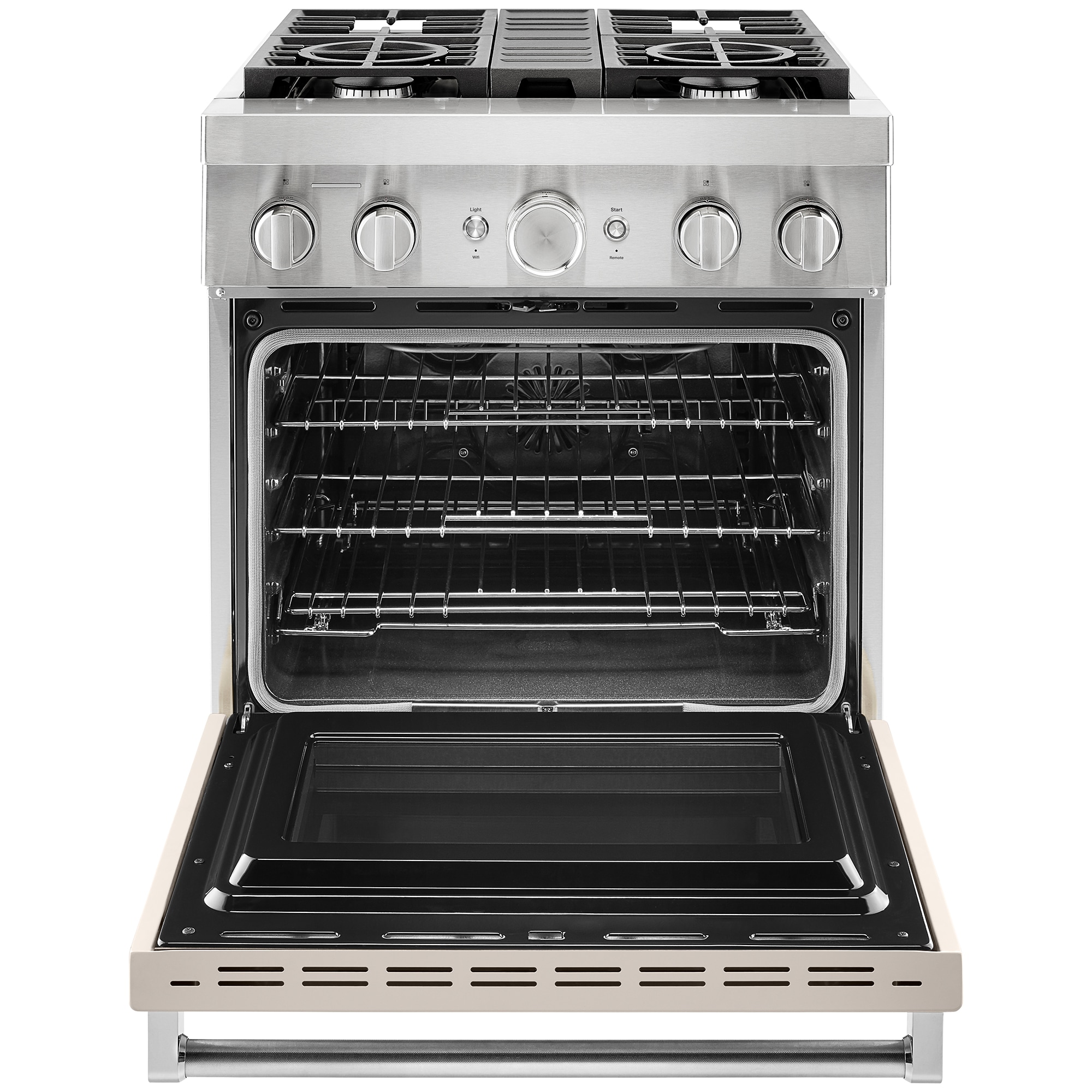KitchenAid 30 in. 4.1 cu. ft. Smart True European Convection Dual Fuel Range with 4 Sealed Burners - Milkshake, , hires