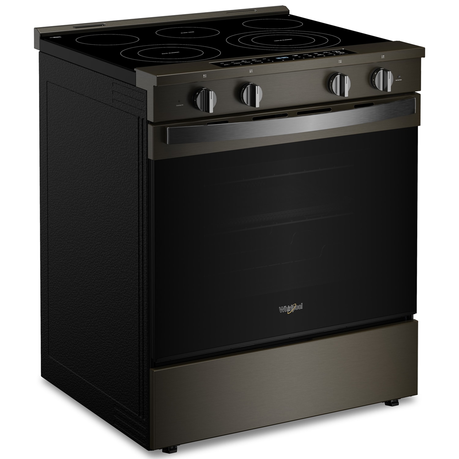Whirlpool 30 in. 5.3 cu. ft. Smart Air Fry True European Convection Slide-In Electric Range with Radiant Burners - Black with Stainless Steel, Black with Stainless Steel, hires