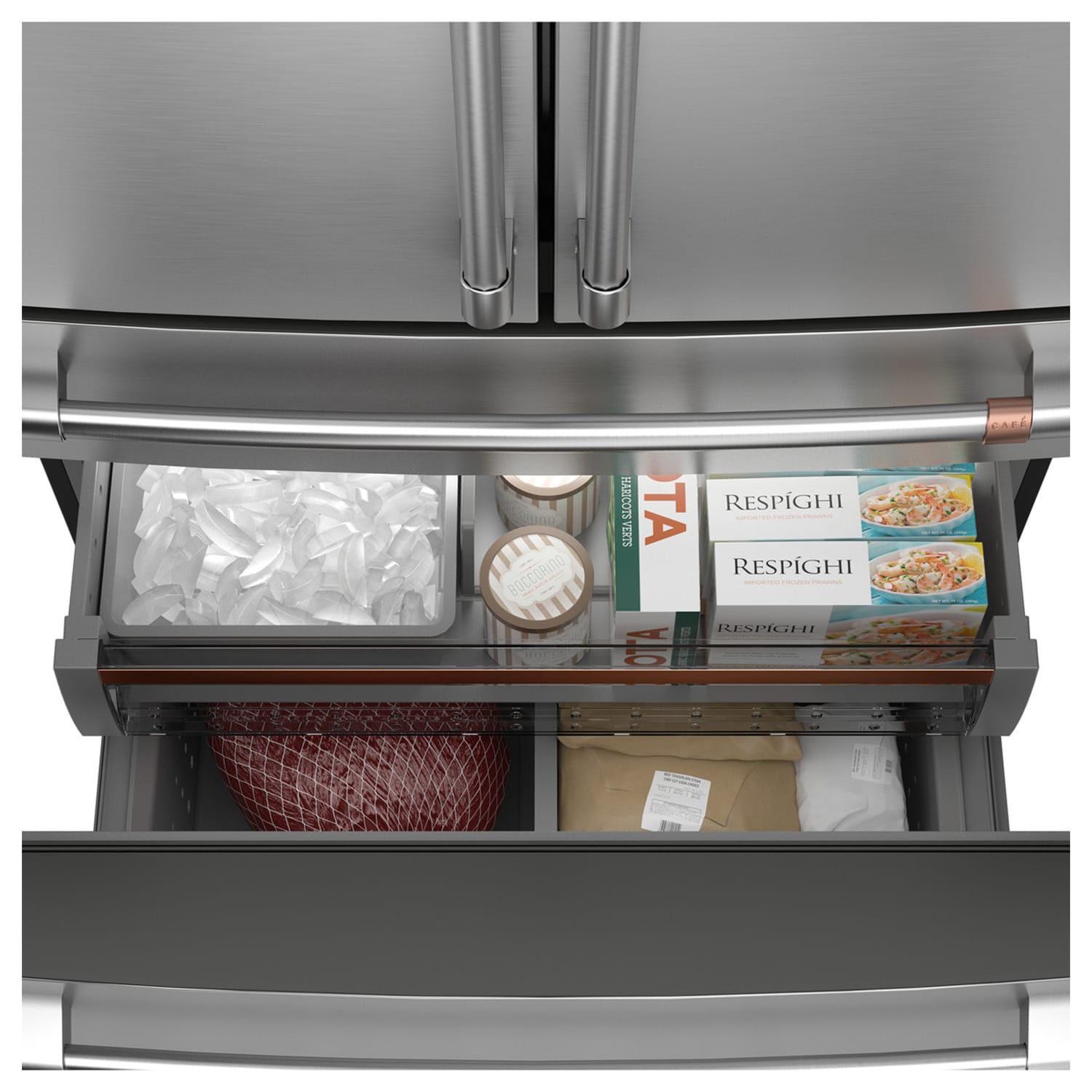 Cafe 36 in. 23.2 cu. ft. Smart Counter Depth 4-Door French Door Refrigerator with Internal Water AutoFill Pitcher - Matte White, , hires