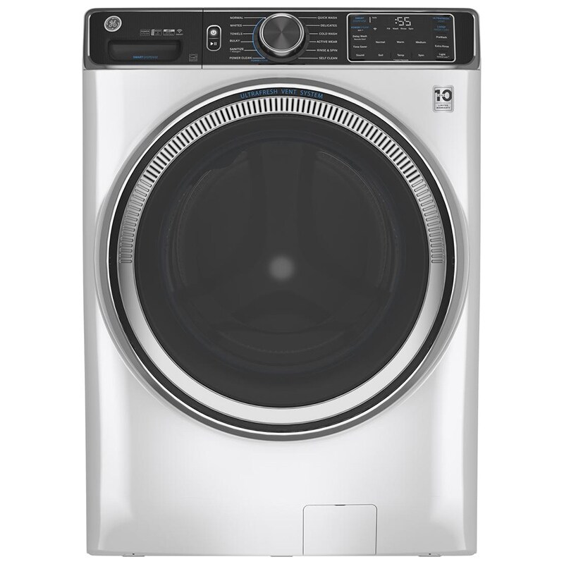 GE 28" 5.0 Cu. Ft. Front Loading Washer with 12 Wash Programs, 10 Wash Options, Sanitize Cycle