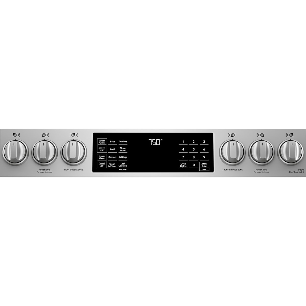 Cafe 30 in. 6.7 cu. ft. Smart Air Fry True European Convection Double Oven Slide-In Gas Range with 6 Sealed Burners & Griddle - Stainless Steel, Stainless Steel, hires