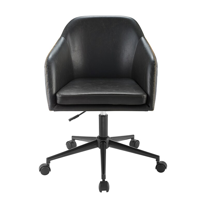 Walker Edison Tyler Quilted Upholstered Barrel Swivel Task Chair - Charcoal (RLHTYLDSKCL)