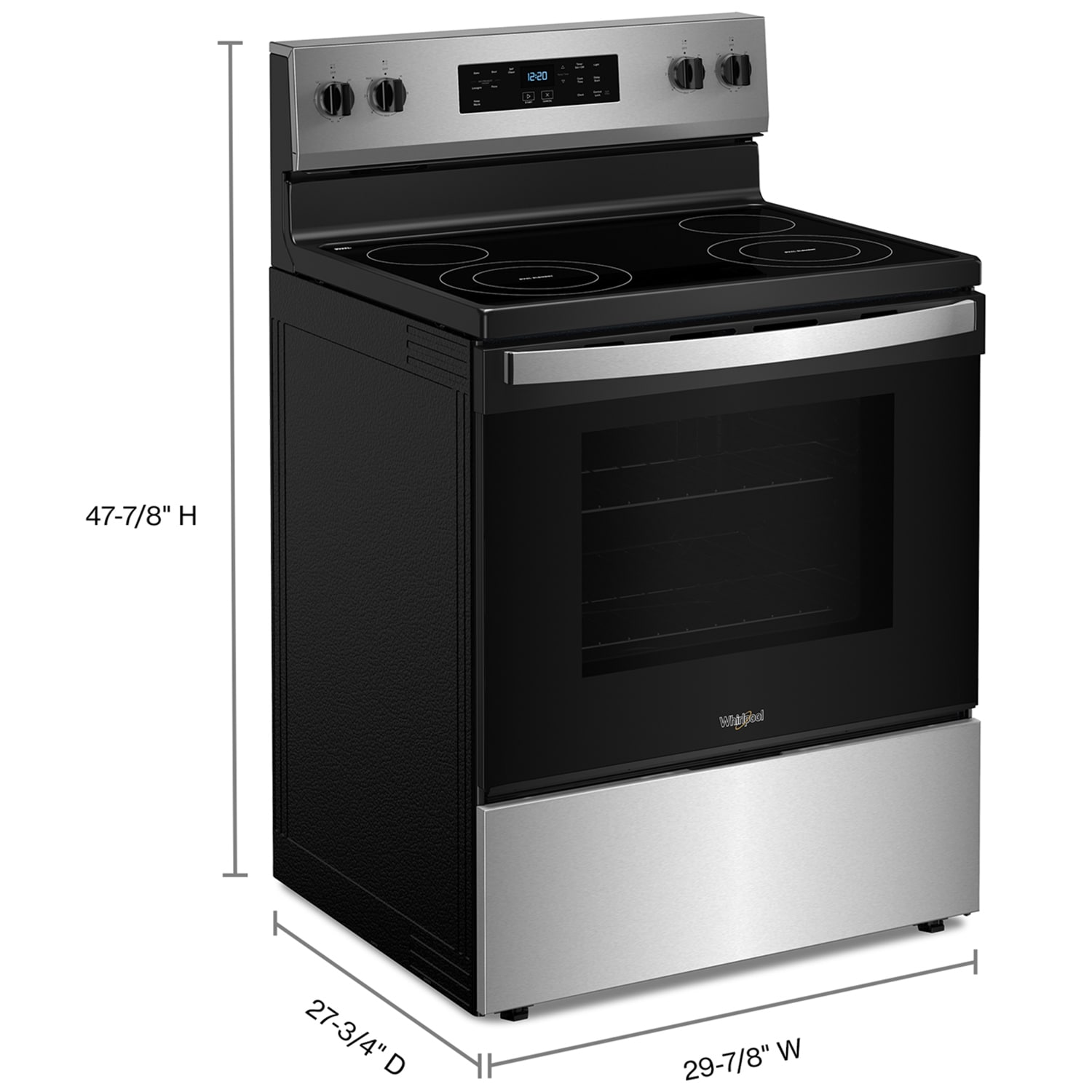 Whirlpool 30 in. 5.3 cu. ft. Electric Range with Radiant Burners - Stainless Steel, Stainless Steel, hires