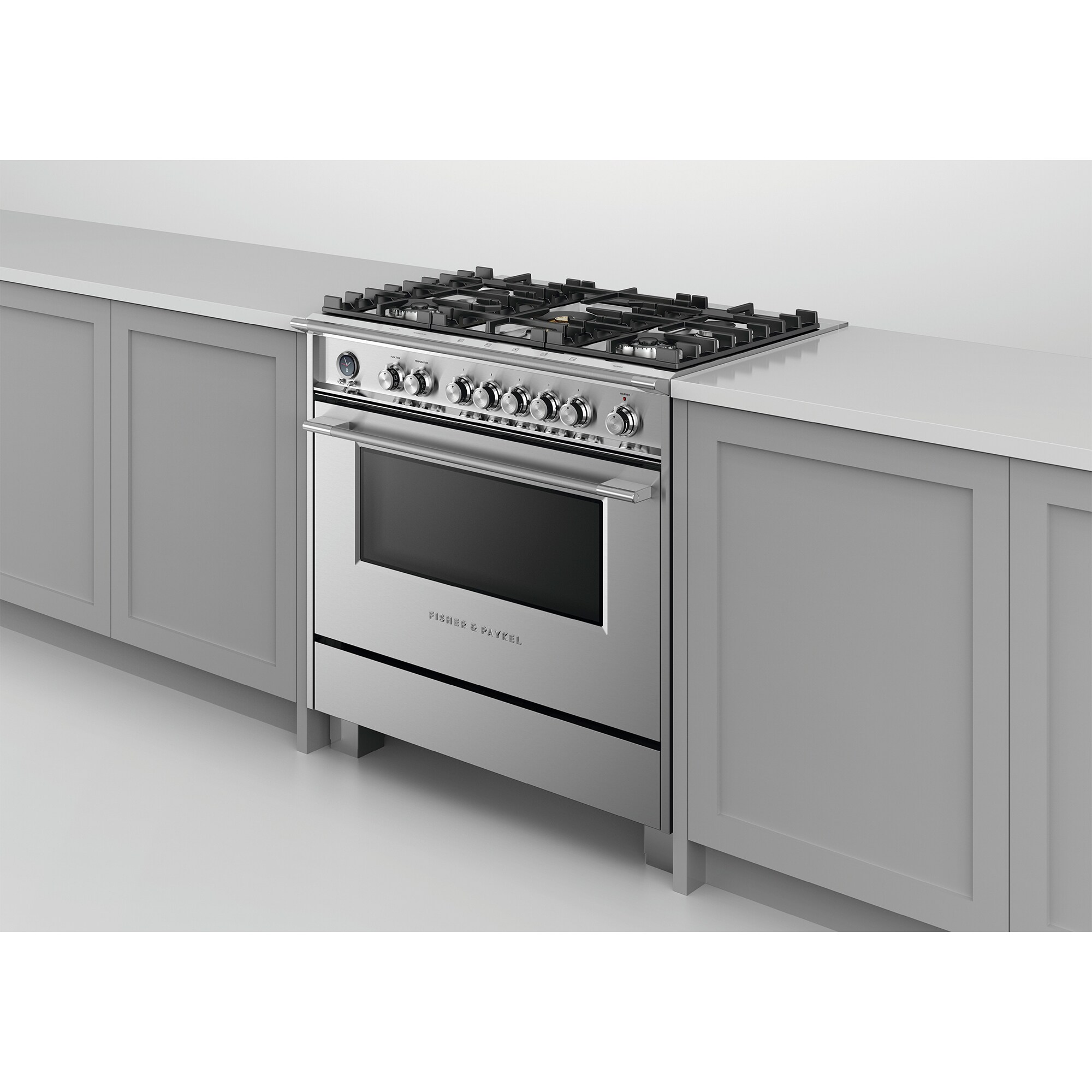 Fisher & Paykel Series 9 Classic 36 in. 4.9 cu. ft. True European Convection Dual Fuel Range with 5 Sealed Burners - Stainless Steel, , hires