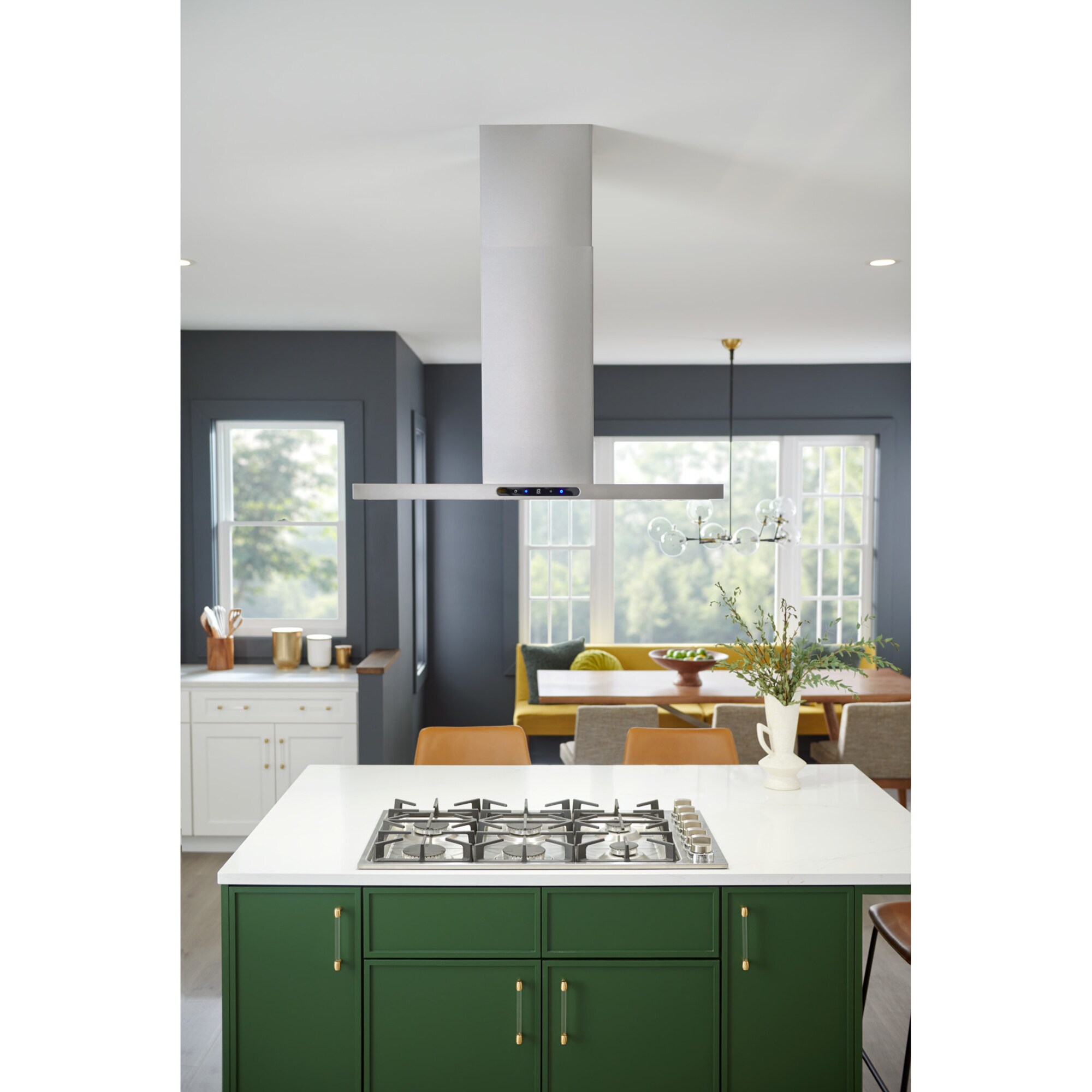 Broan Elite EIT1 Series 36 in. Convertible Chimney Style Range Hood with 640 CFM, 4 Fan Speeds & 4 LED Lights - Stainless Steel, , hires