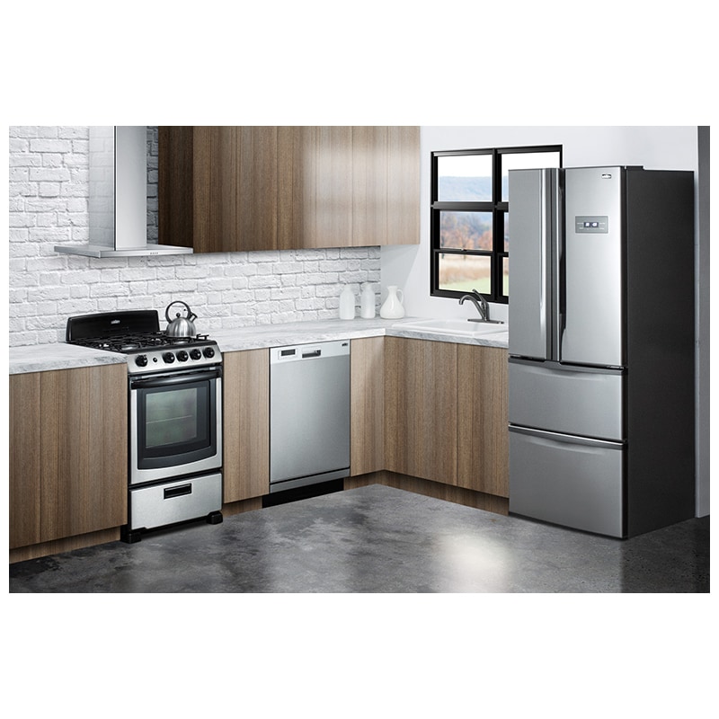 Summit 24 in. 2.9 cu. ft. Gas Range with 4 Sealed Burners - Stainless Steel, , hires
