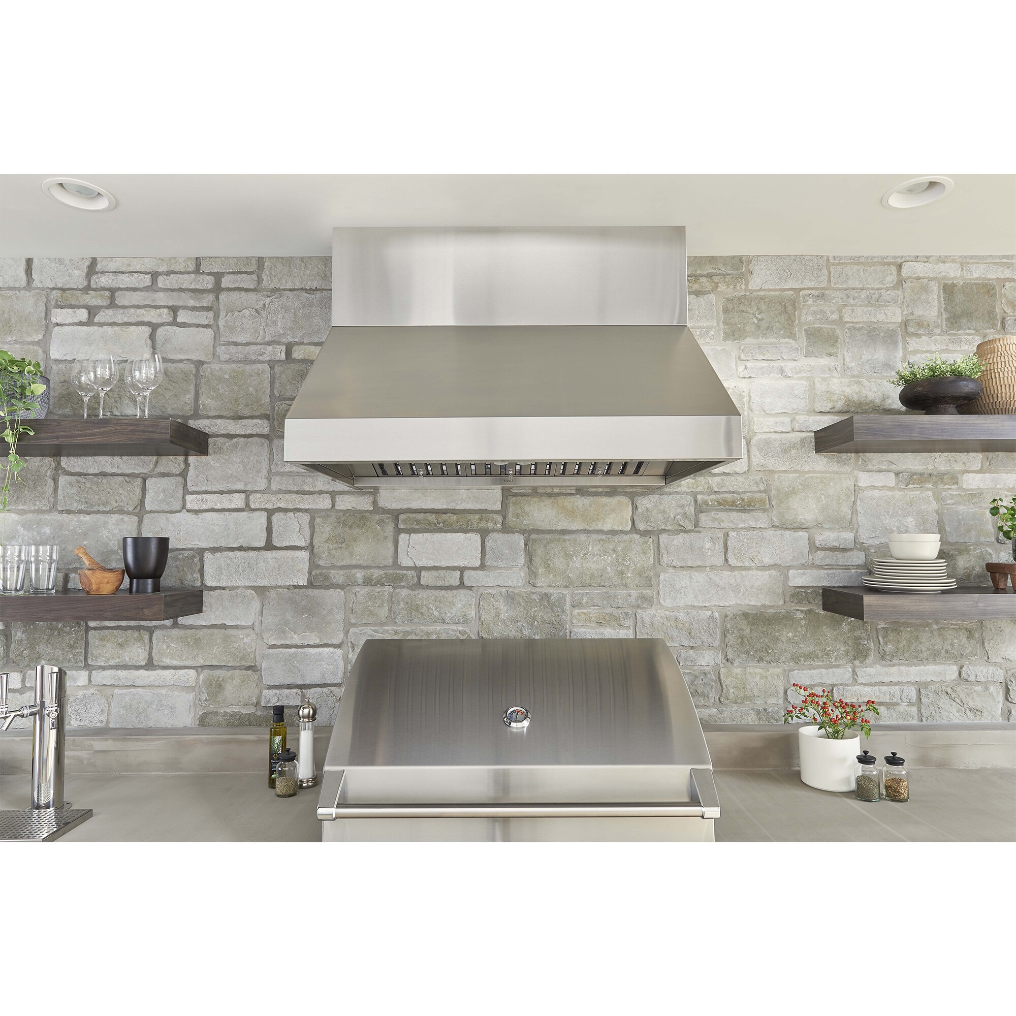 Zephyr Cypress Series 54 in. Ducted Canopy Pro Style Style Range Hood with 1200 CFM, 3 Fan Speeds & 4 LED Lights - Stainless Steel, , hires