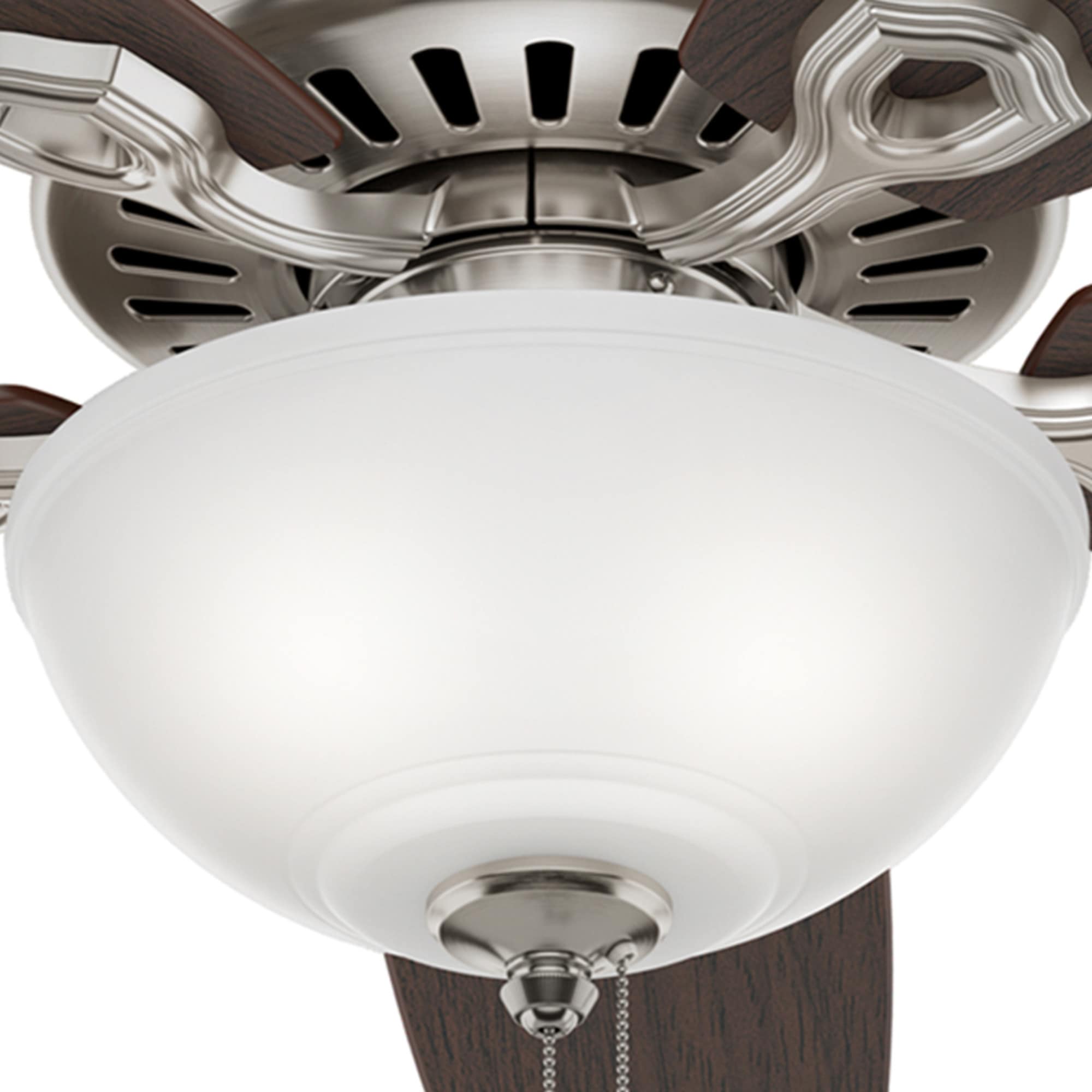 Hunter Builder 52 in. Ceiling Fan with LED Light Kit and Pull Chain - Brushed Nickel, Brushed Nickel, hires