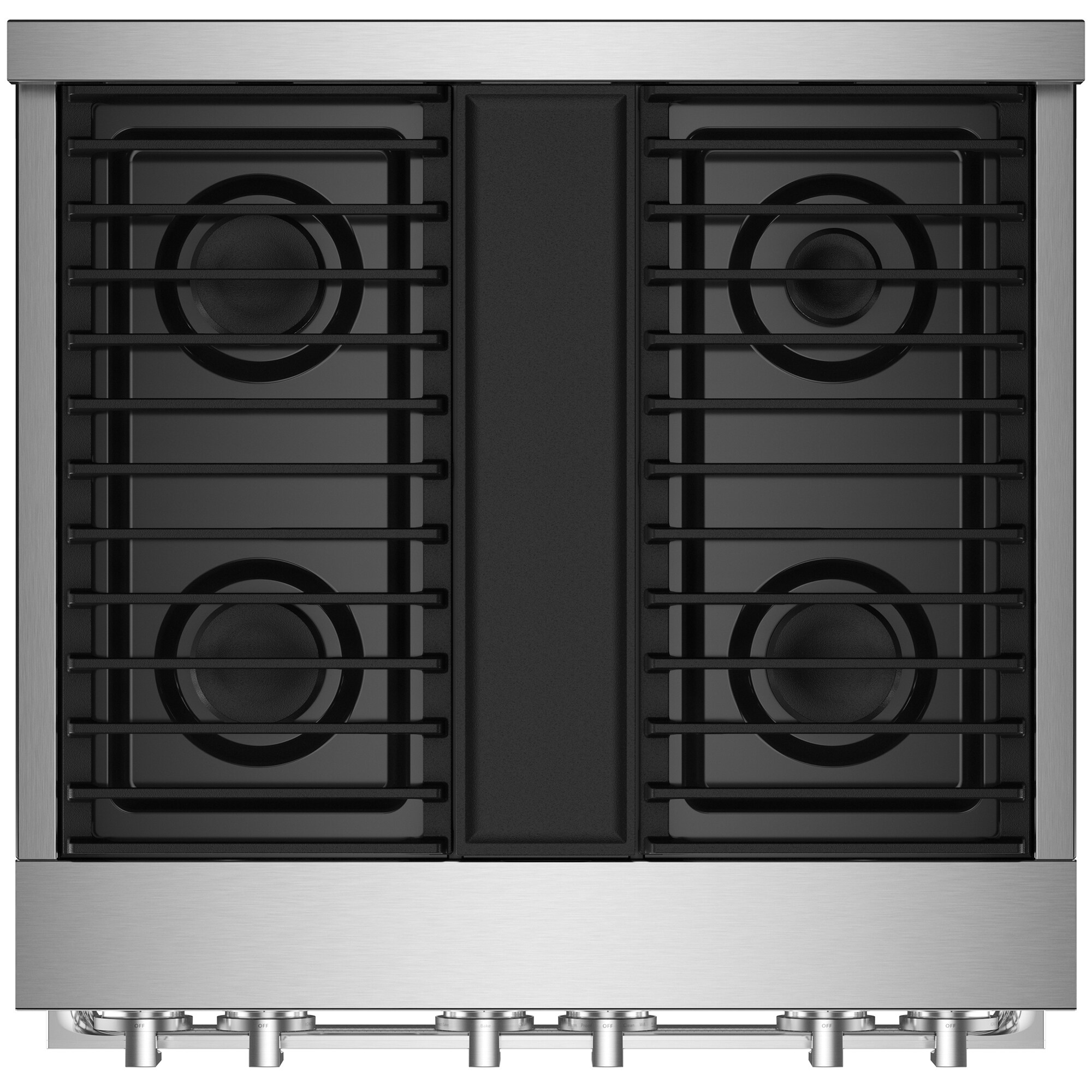 JennAir Noir Series 30 in. 4.1 cu. ft. Smart True European Convection Gas Range with 4 Sealed Burners - Stainless Steel, , hires