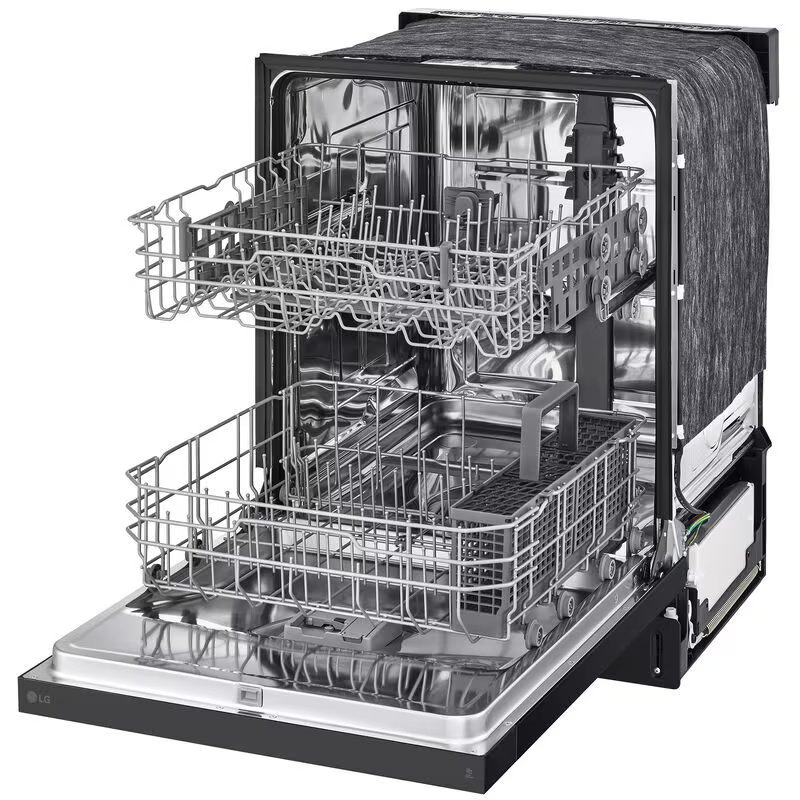 LG 24 in. Front Control Dishwasher with 52 dBa Sound Level, Dynamic Dry & Pocket - Black, Black, hires