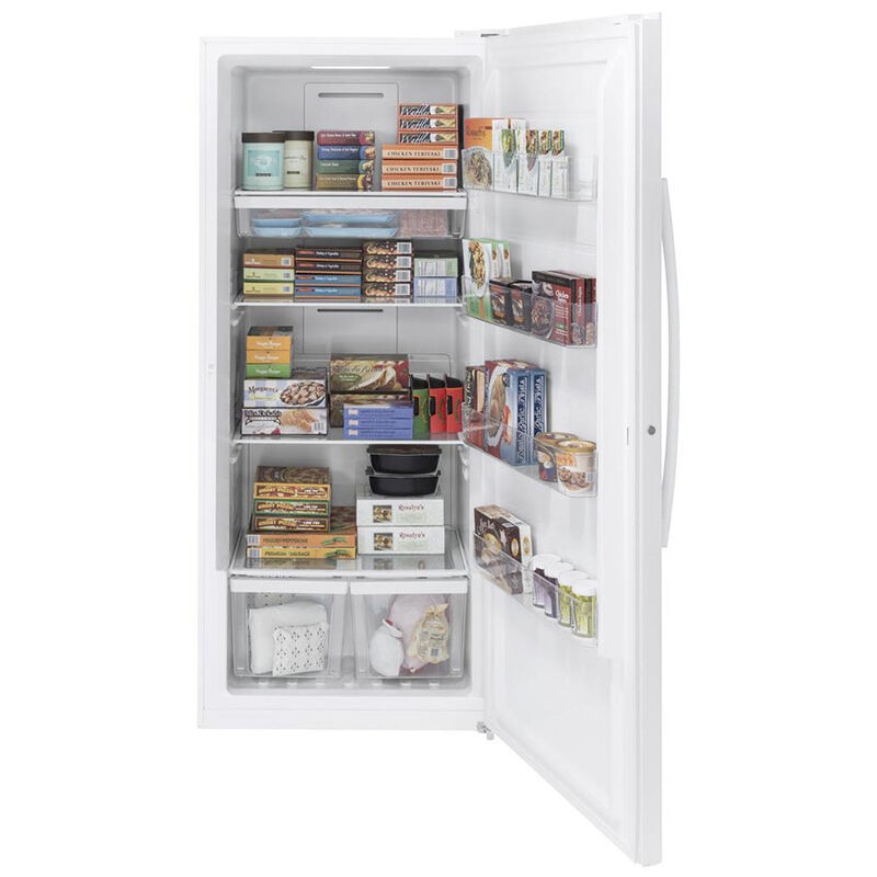 GE 33 in. 21.3 cu. ft. Garage-Ready Upright Freezer with Adjustable Shelves - White, , hires