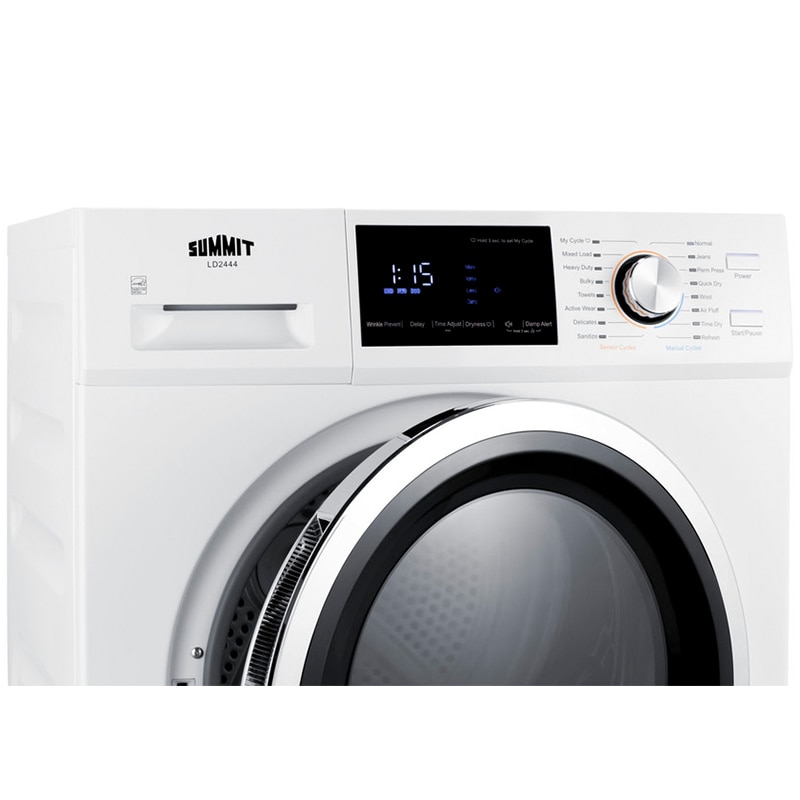 Summit 24 in. 4.4 cu. ft. Stackable Ventless Electric Dryer with Heat Pump, Sensor Dry & Sanitize Cycle - White, , hires